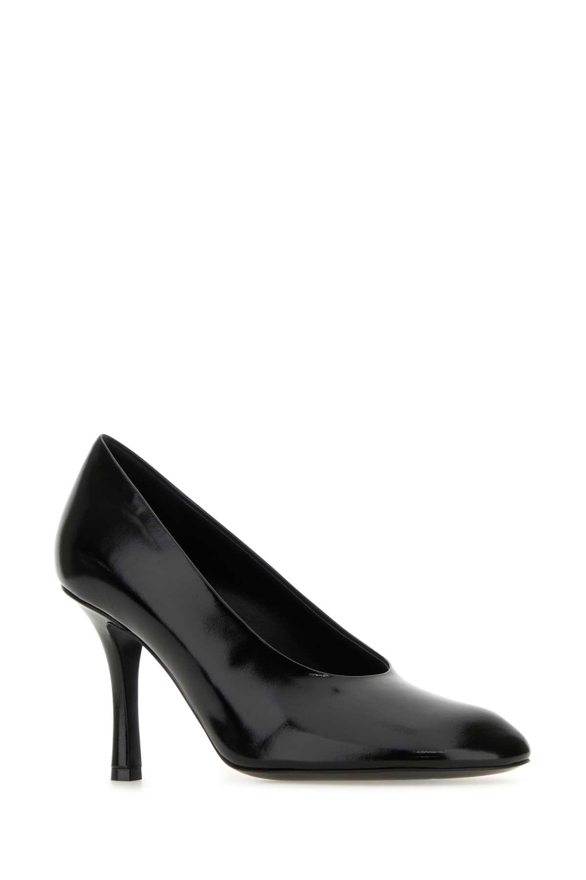 Shop Burberry Black Leather Baby Pumps