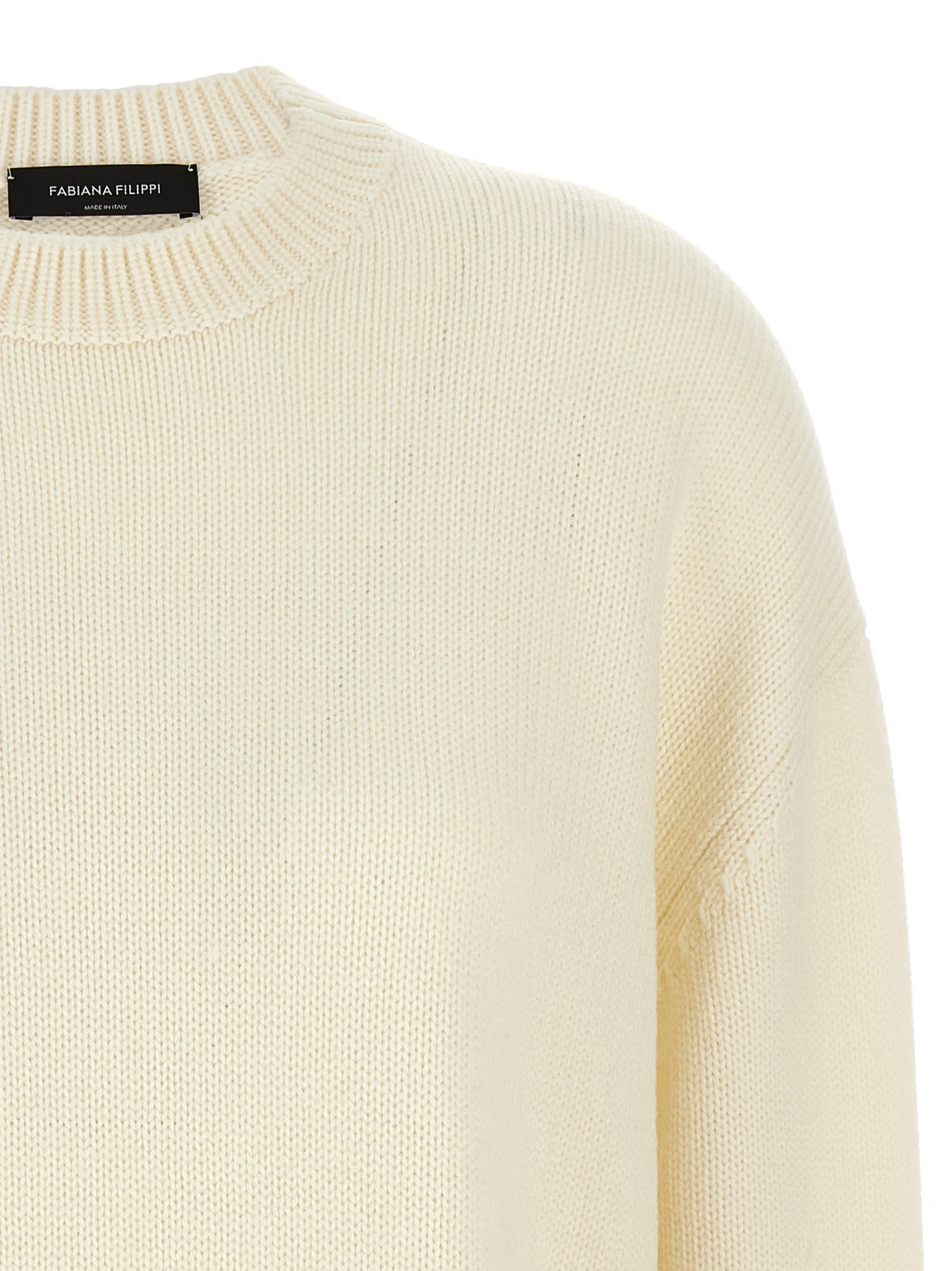 Shop Fabiana Filippi Crewneck Sweater In White