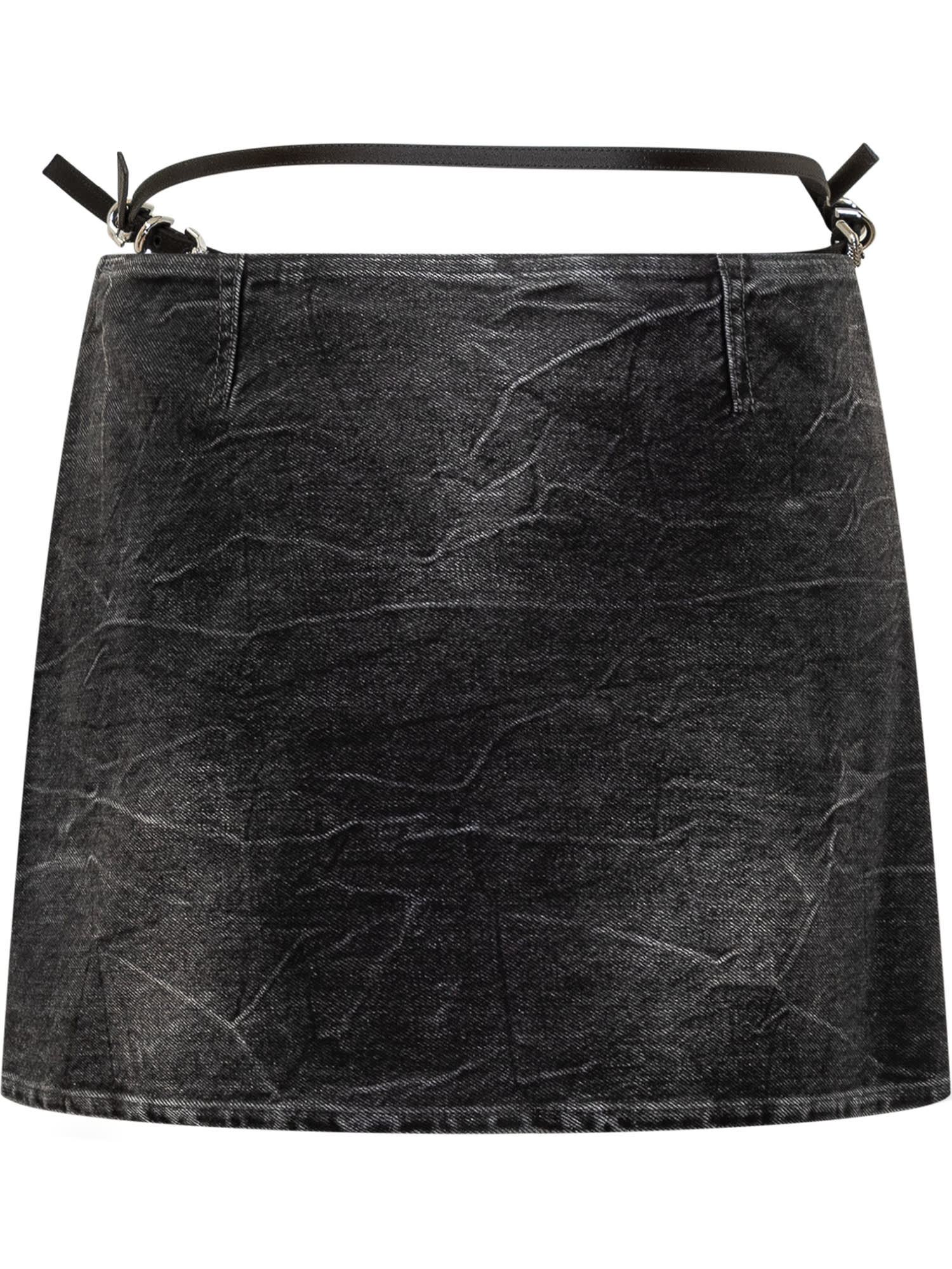 Shop Givenchy Denim Miniskirt In Black