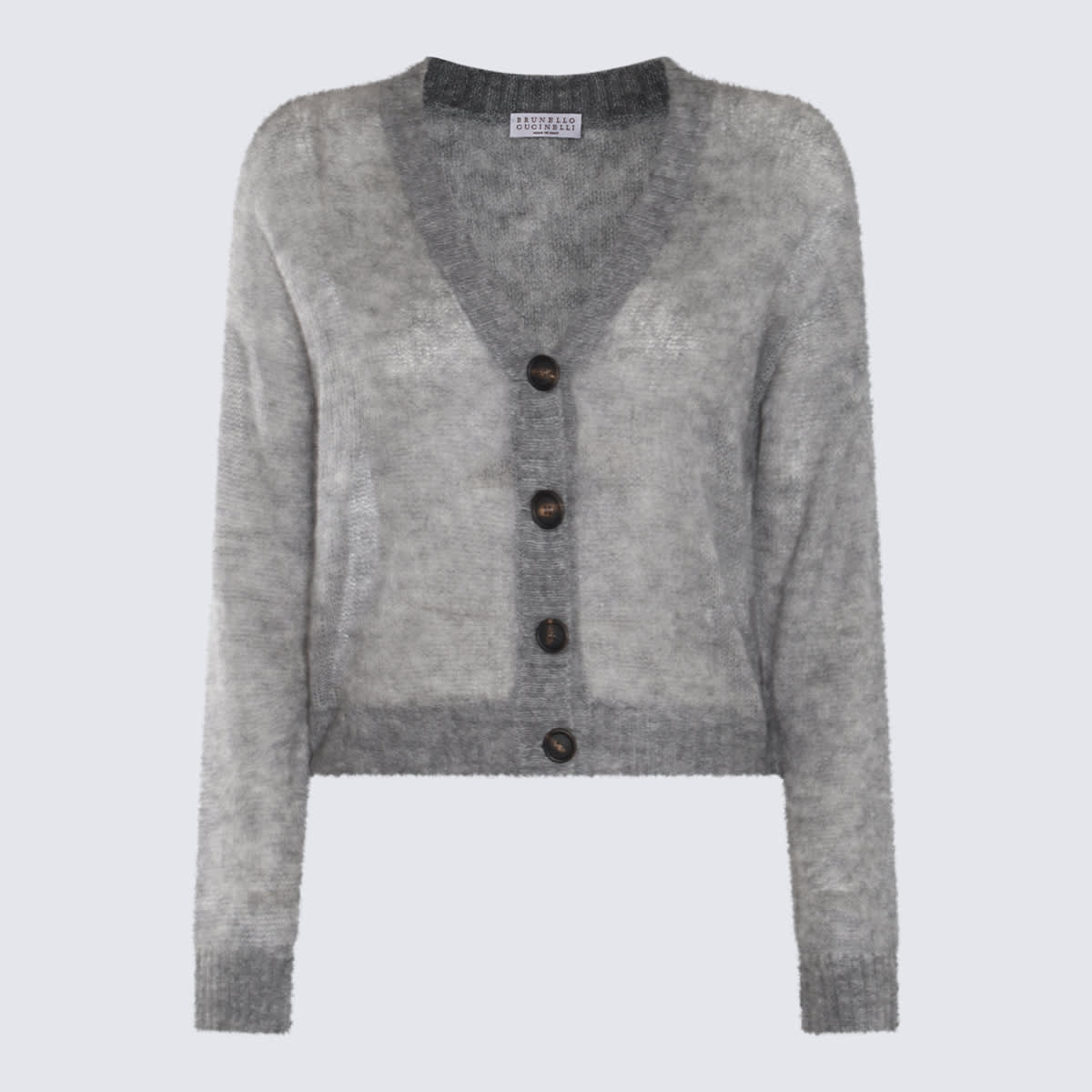 Shop Brunello Cucinelli Grey Wool Knitwear