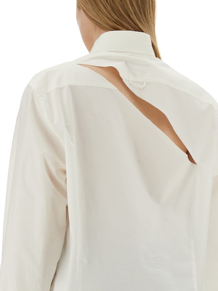 Shop Mm6 Maison Margiela Oversize Fit Shirt In White