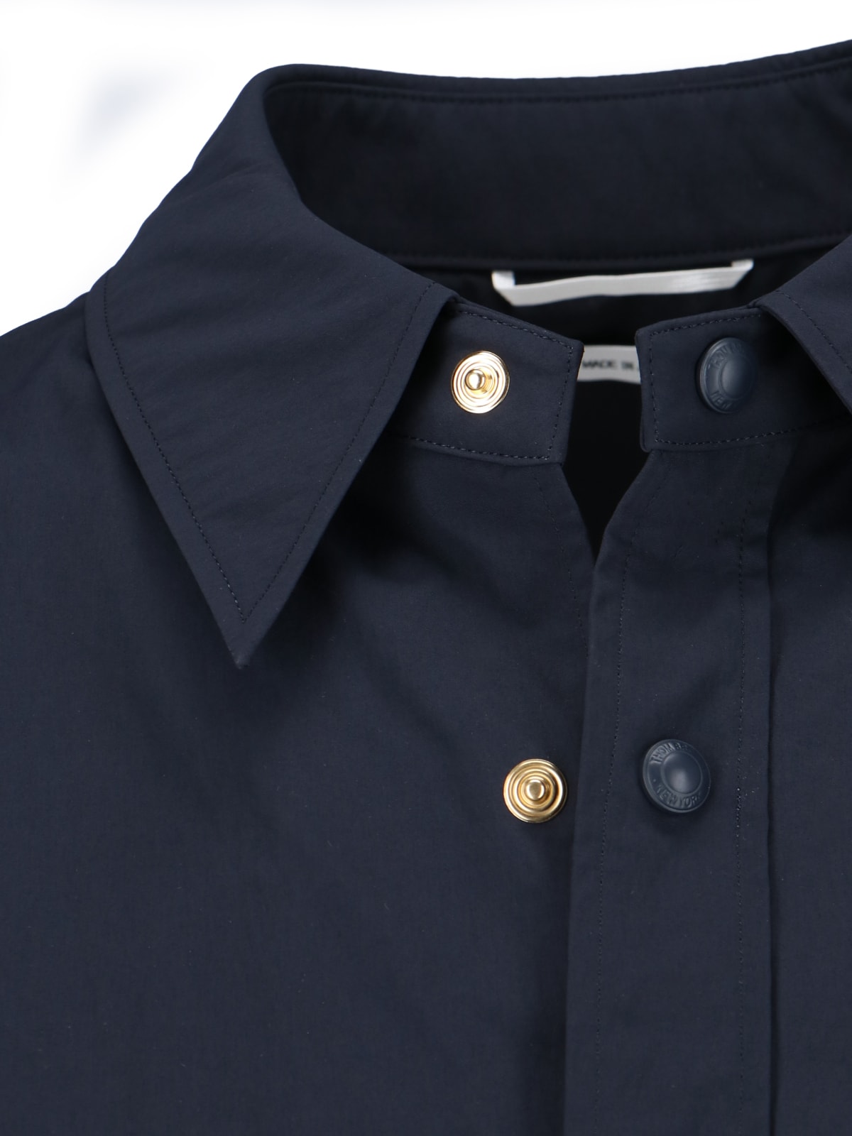 Shop Thom Browne - Nylon Buttons Jacket In Blue