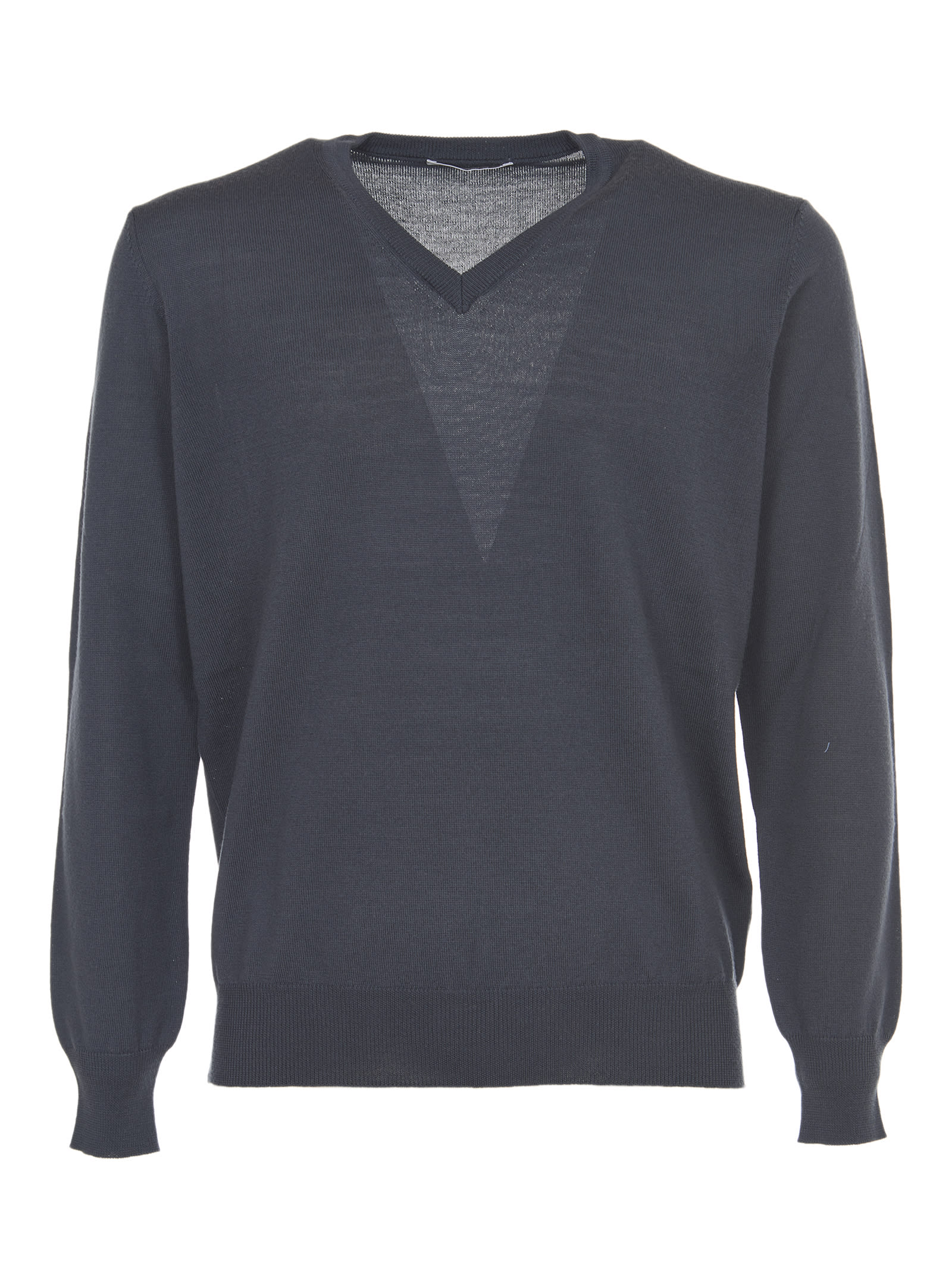 Kangra V-neck Grey Wool Sweater