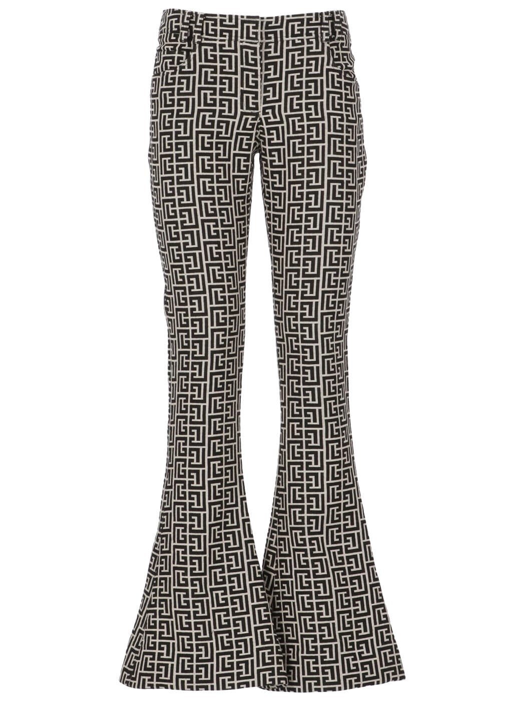 Balmain Wool Geometric Trousers