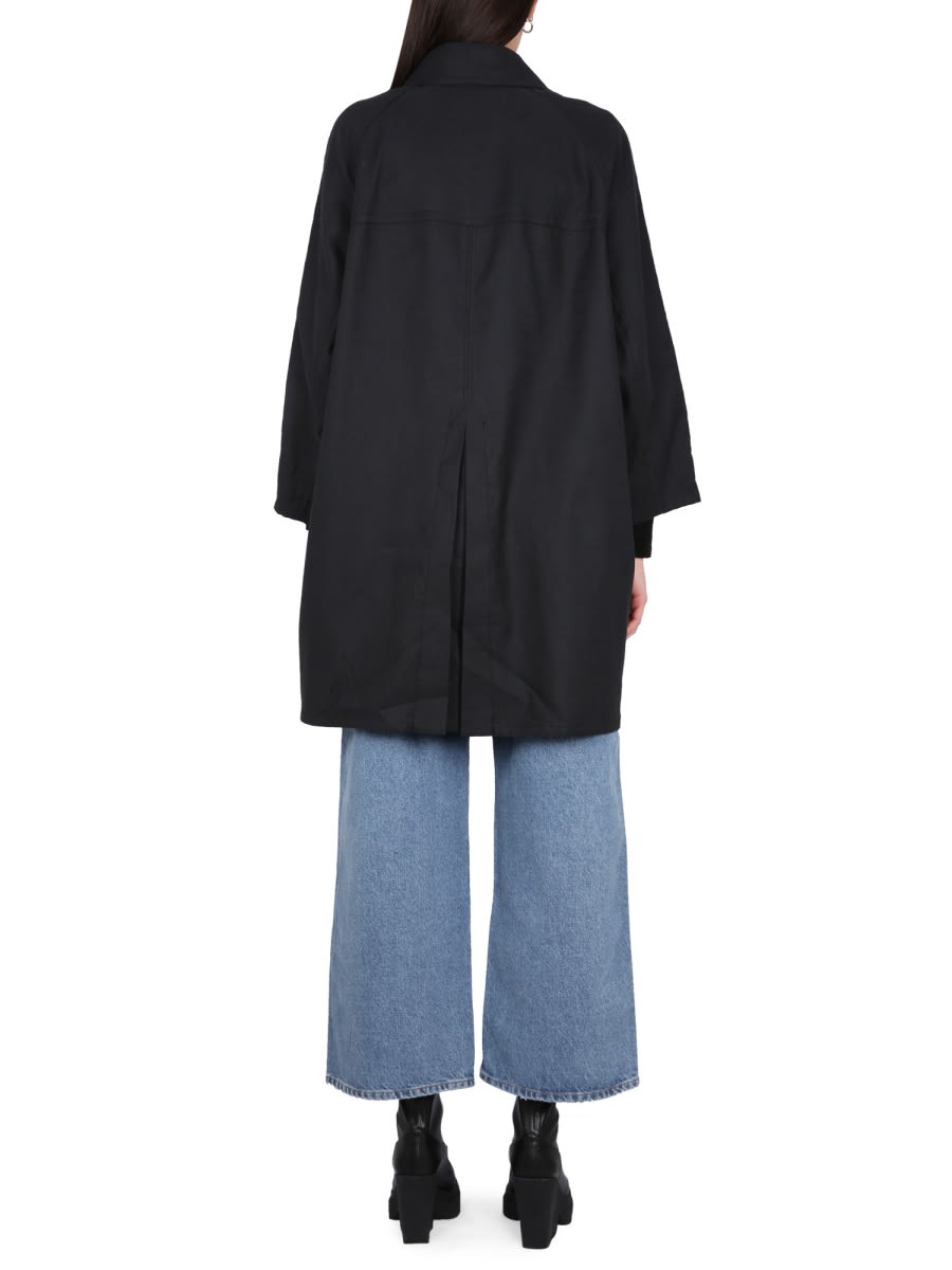 Fay Double-breasted Trench Coat In Black