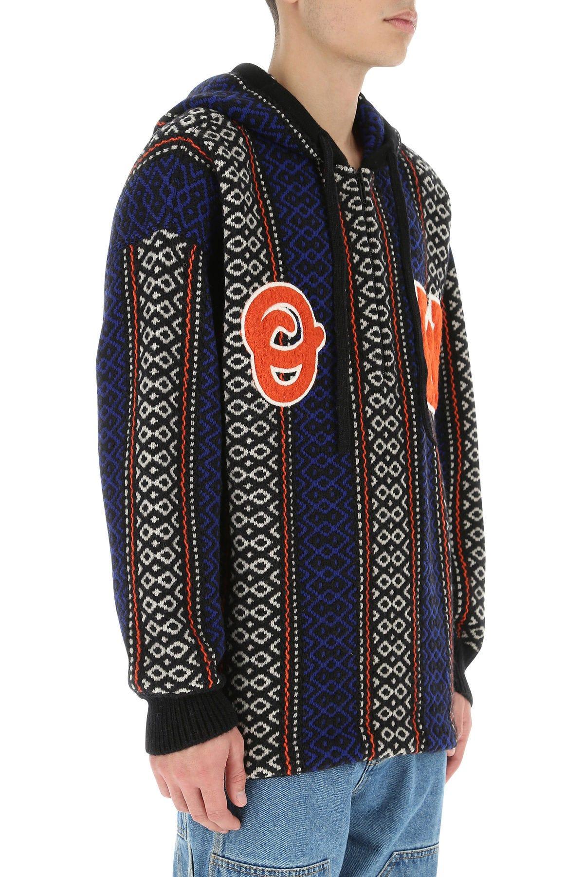 Shop Off-white Embroidered Wool Blend Oversize Sweater In Brown
