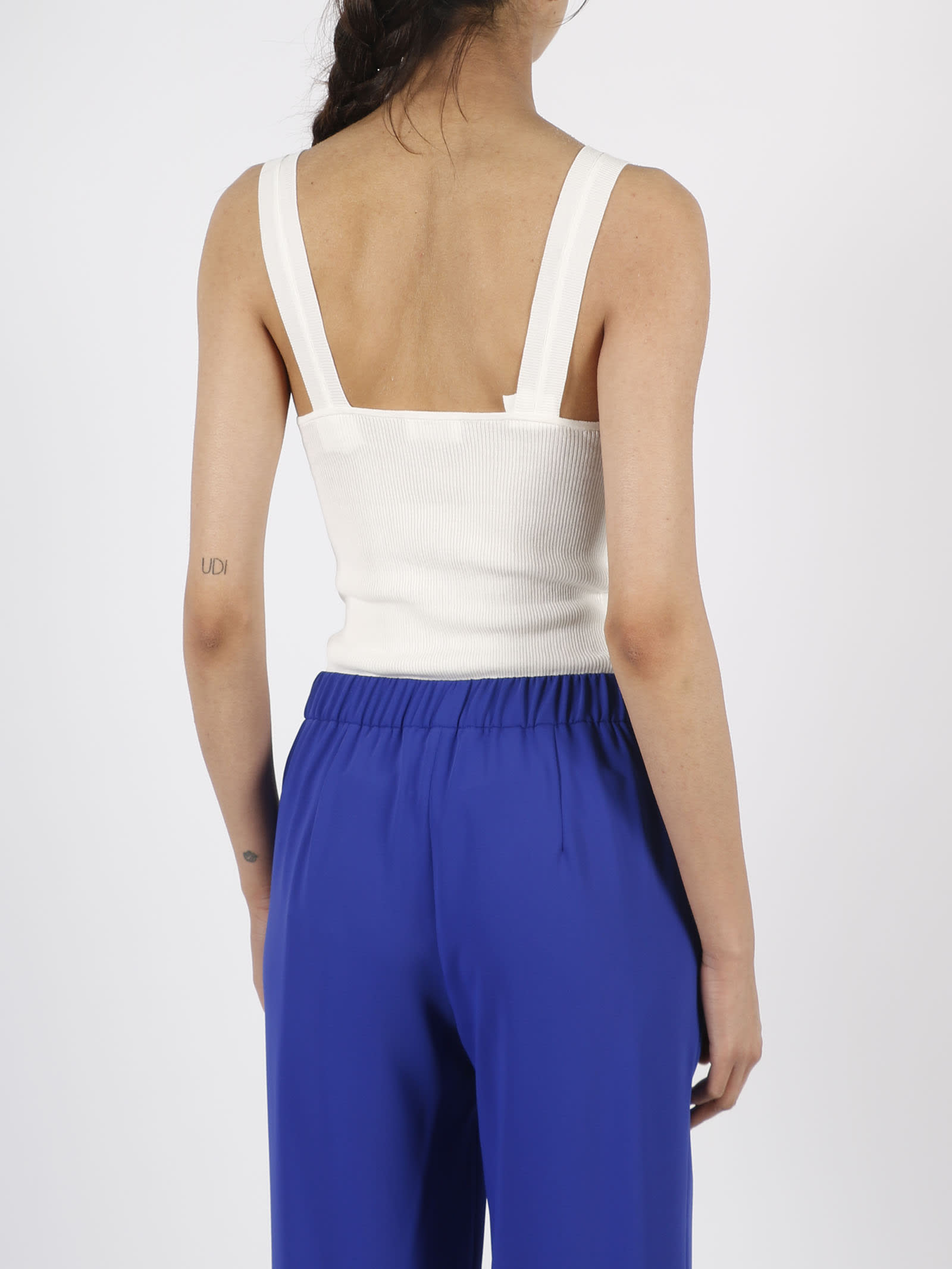 Shop P.a.r.o.s.h Cipria Ribbed Tank Top In White