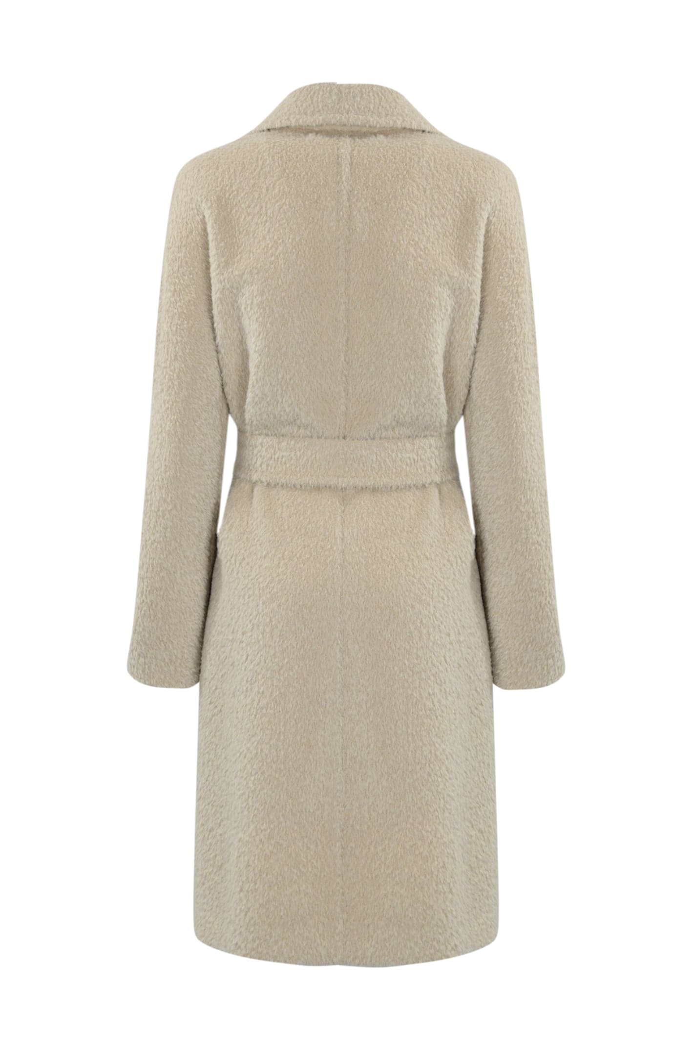 Shop Max Mara Galante Coat In Alpaca And Wool In Albino