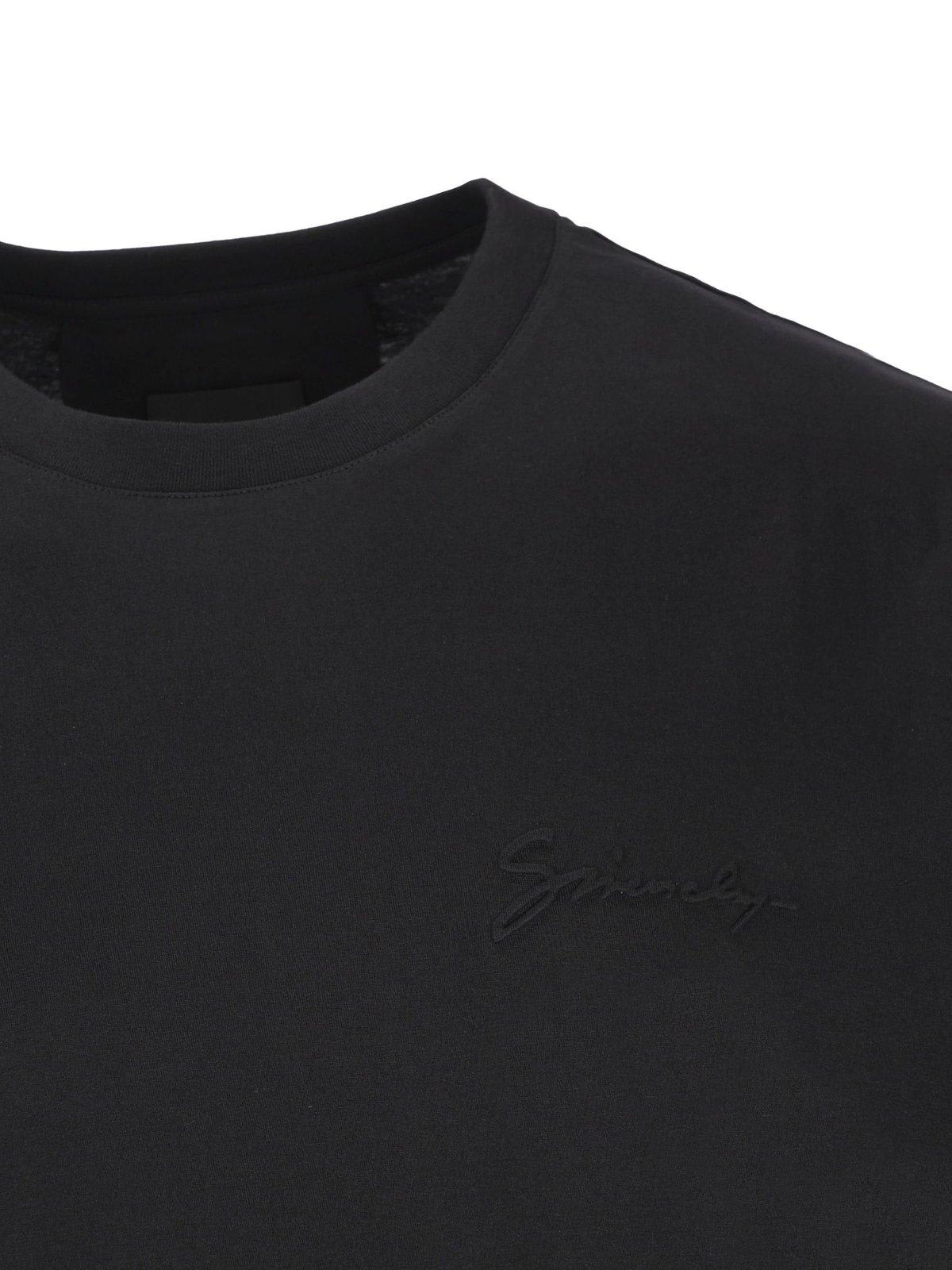 Shop Givenchy Logo Detailed Crewneck T-shirt In Black