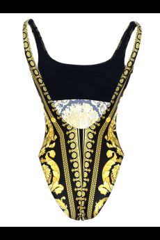 Versace Barocco Classico One Piece Swimsuit In Multicolor