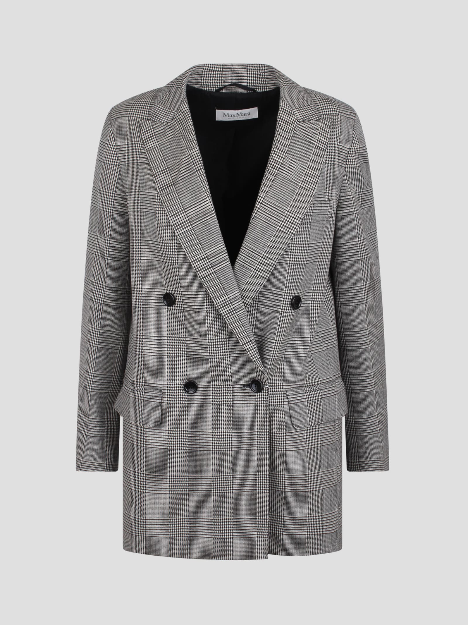 Prince Of Wales Wool Double-breasted Blazer