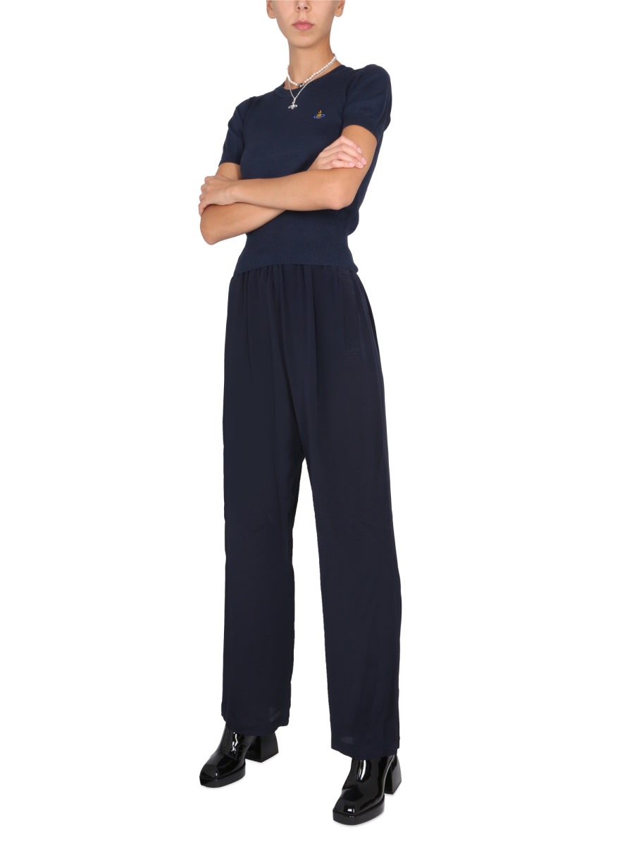 Shop Vivienne Westwood Kung Fu Pants In Blue