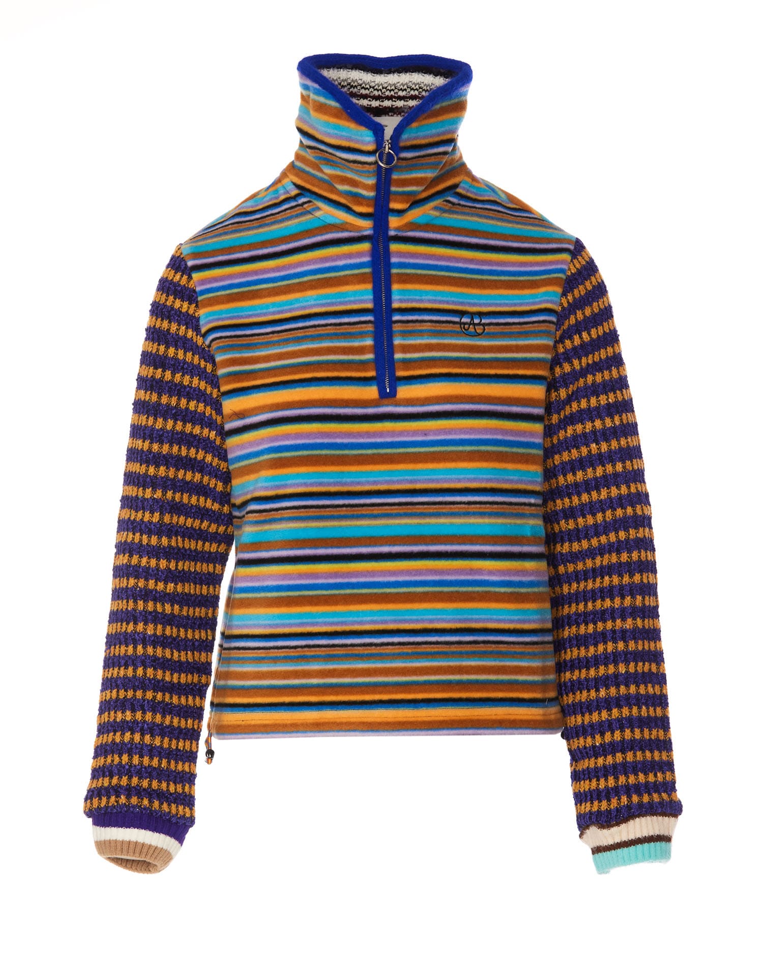 Andersson Bell Stripe Fleece Half-zip Sweater