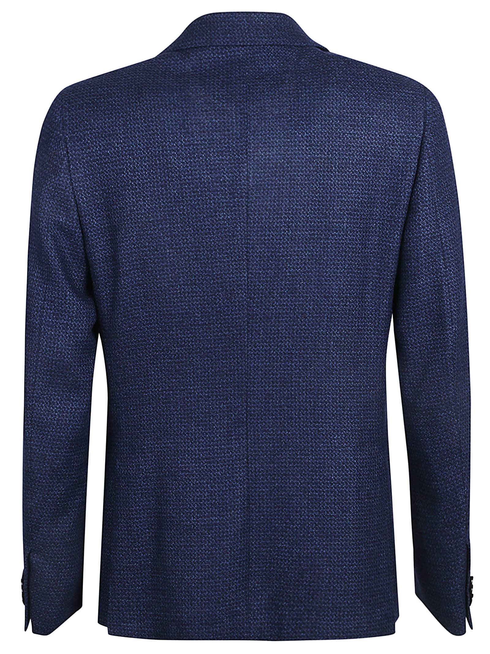Zegna Micro Structure Cotton Jersey Jacket In Blue