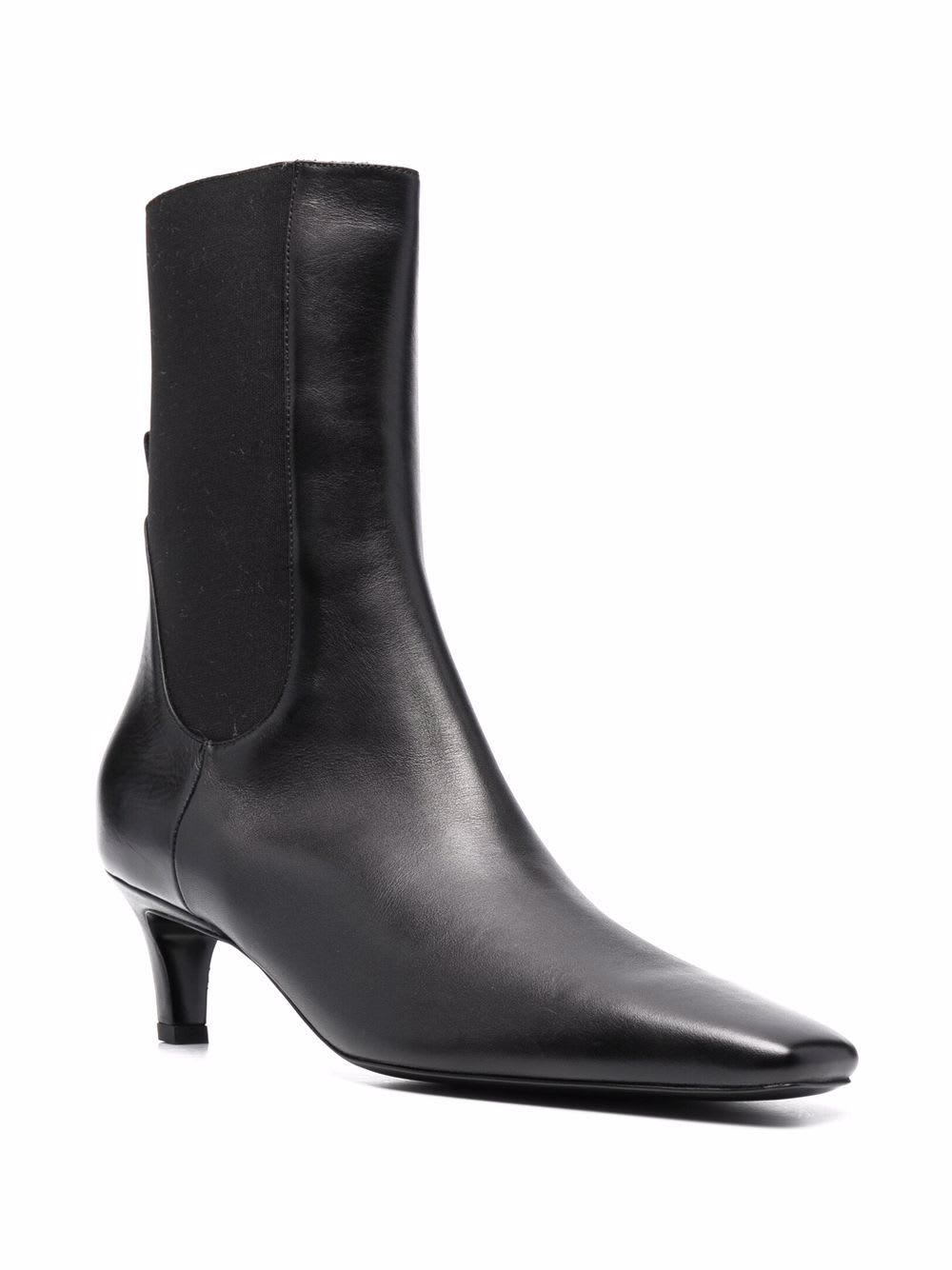 Totême Toteme Leather Ankle Boots In Black