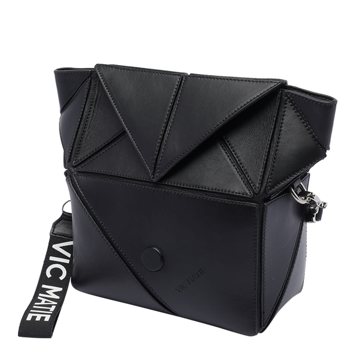 Vic Matie Rochelle Geometric Shoulder Bag In Black