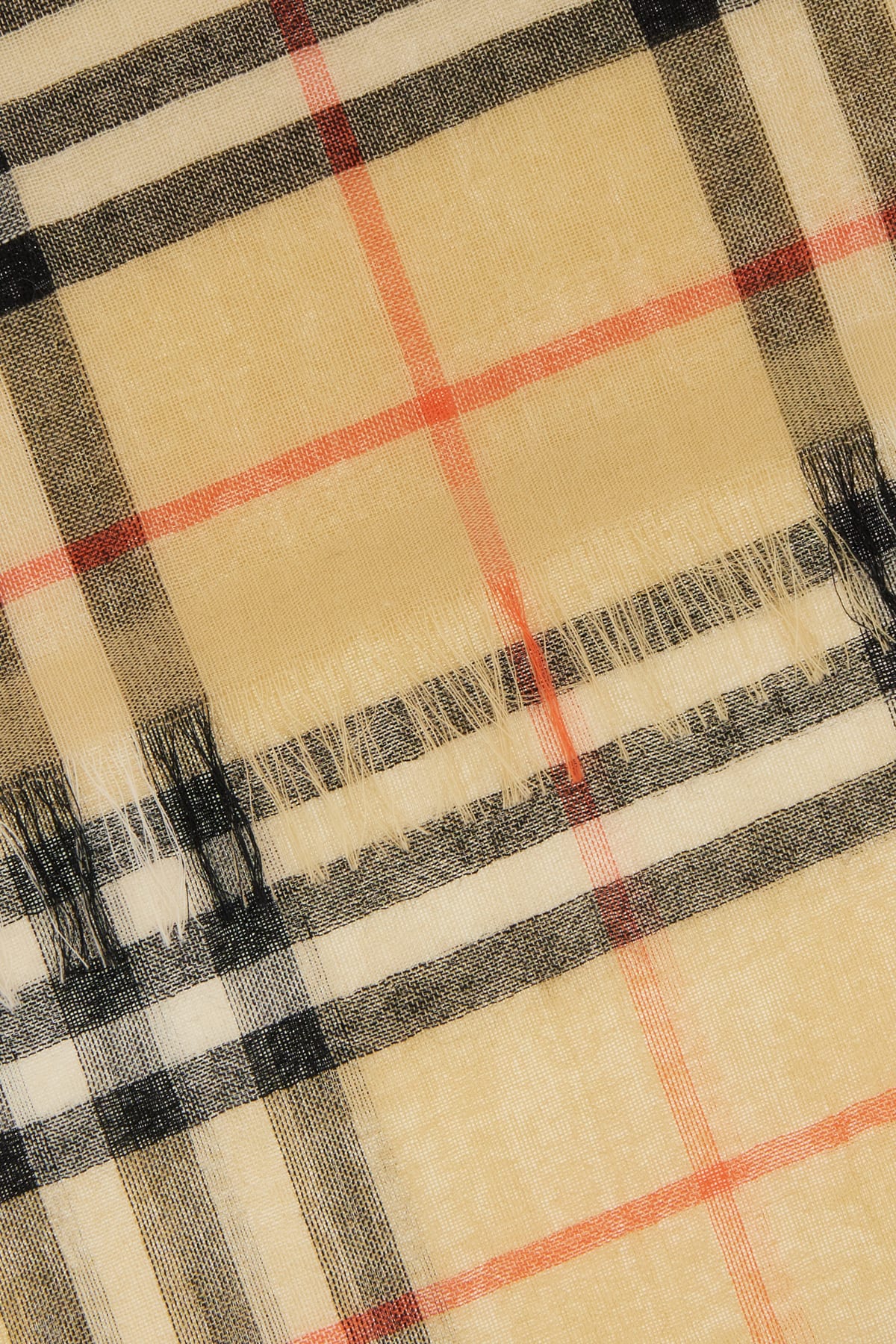 Burberry Printed Cotton Scarf In Sand