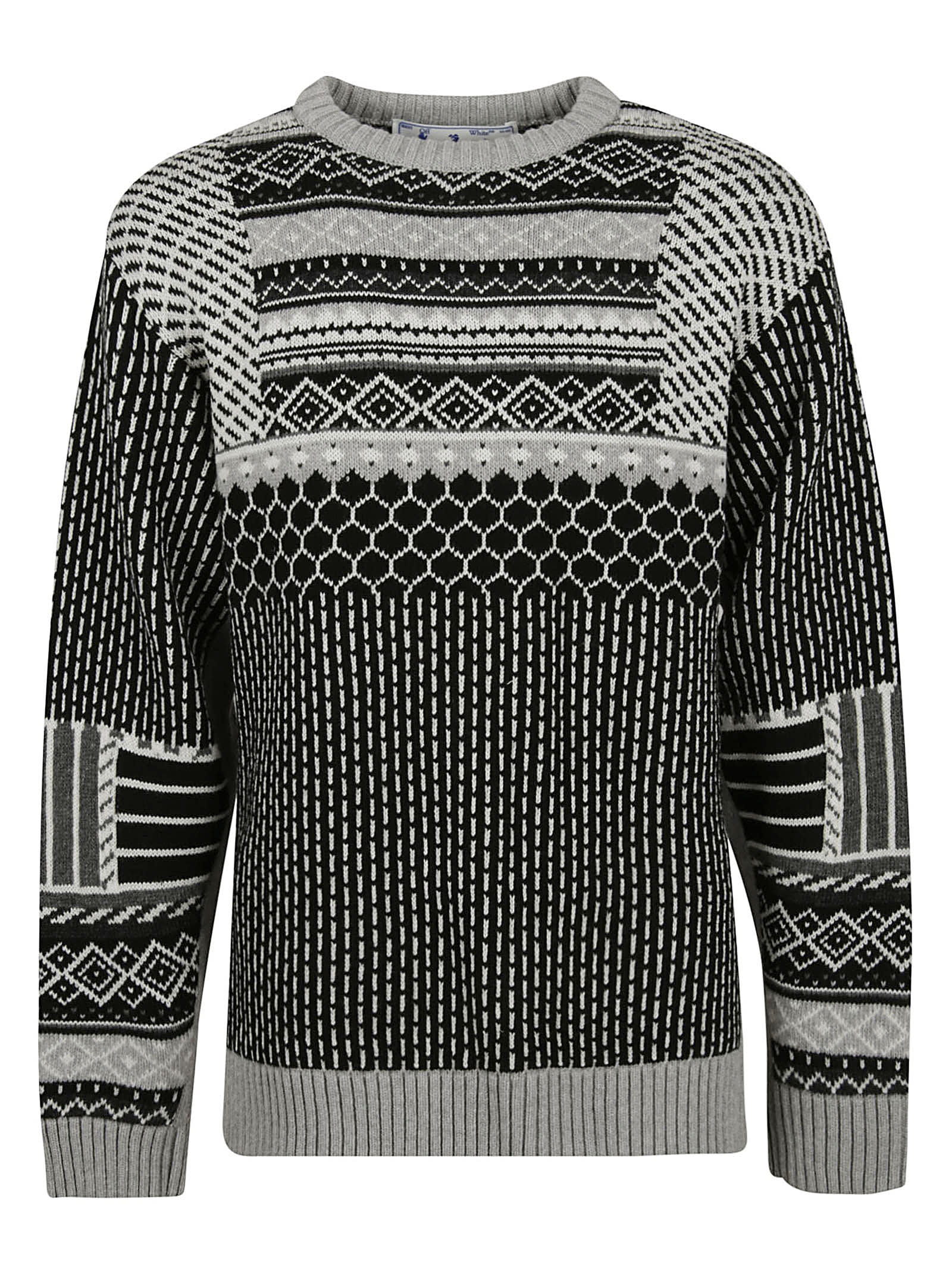 Off-White Persian Knit Crewneck Sweater