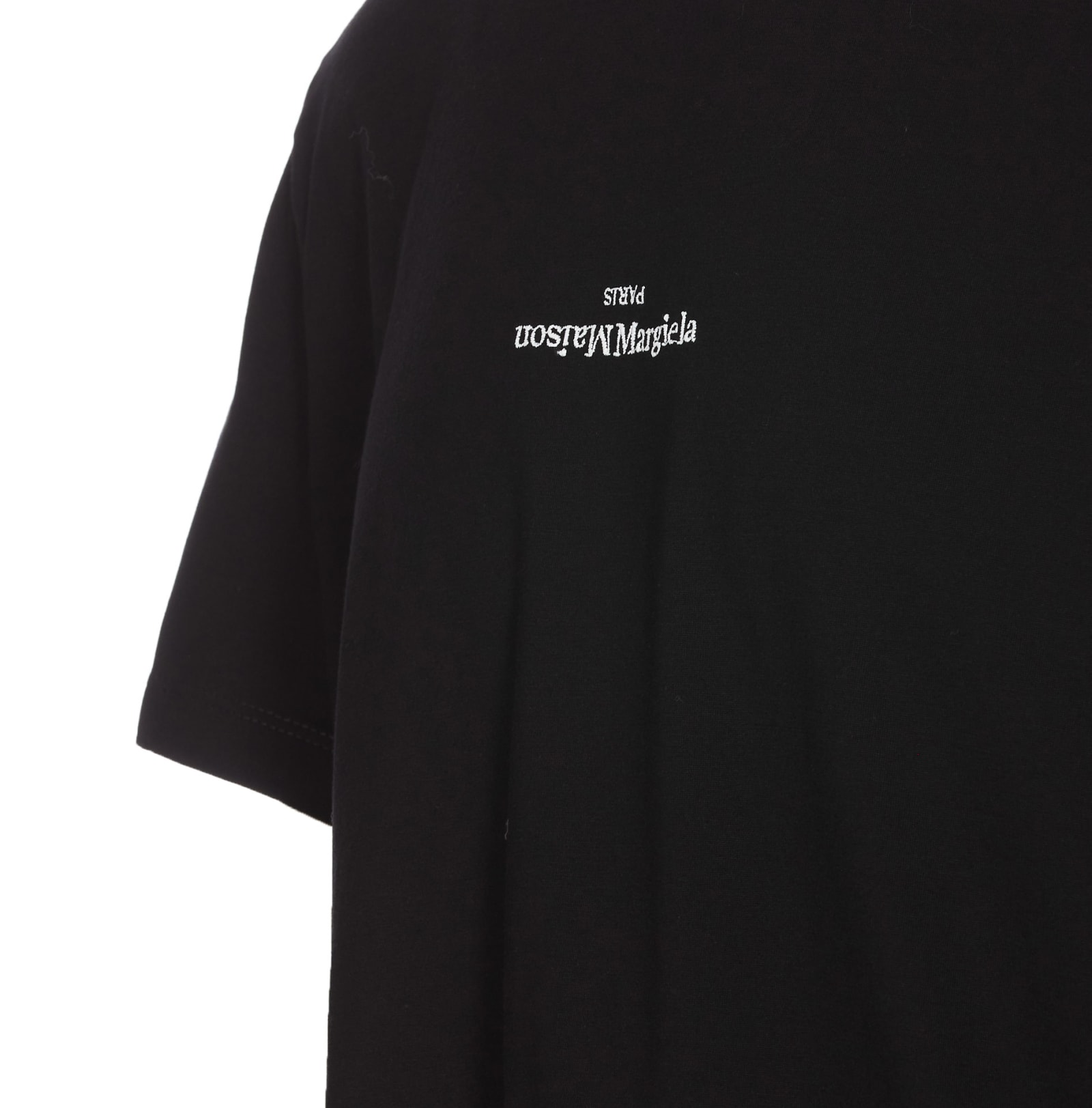 Shop Maison Margiela Distorted Logo T-shirt In Black