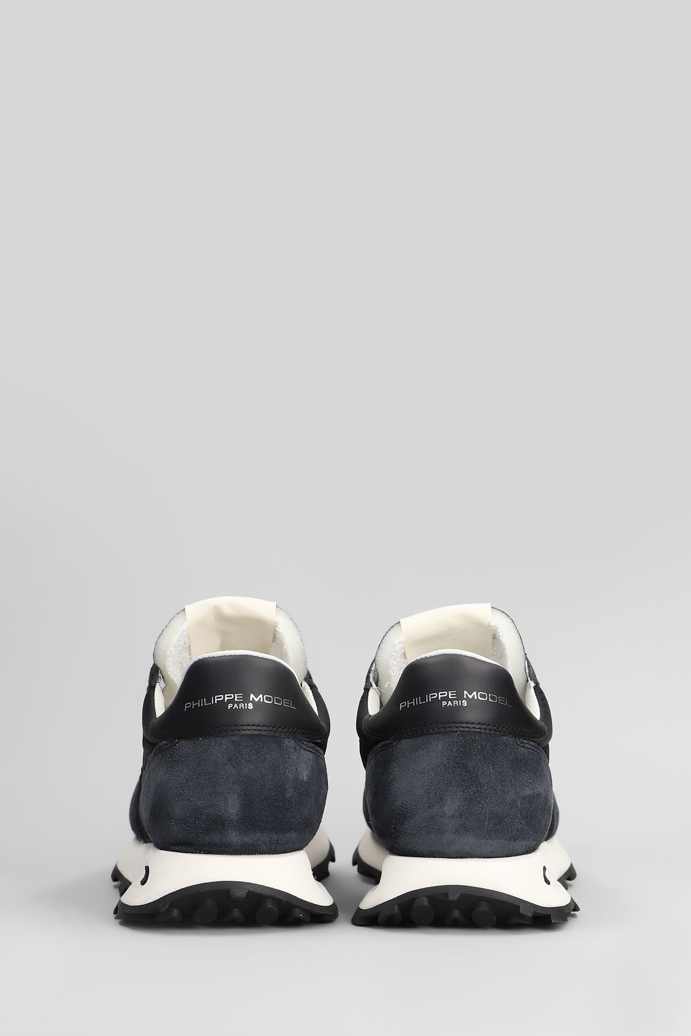 Philippe Model Tour Low Sneakers In Blue Suede And Fabric In Blue