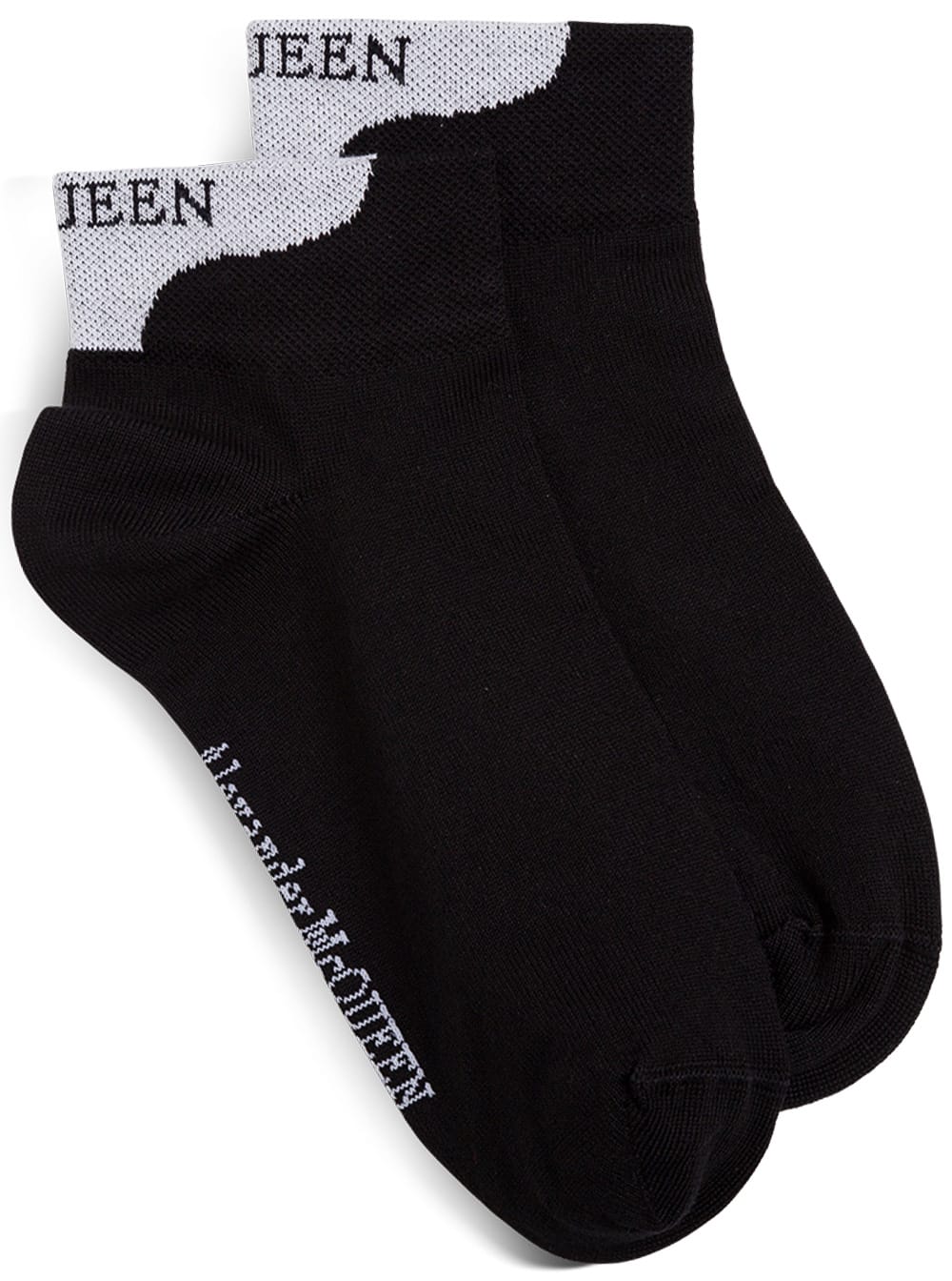 Alexander McQueen Black Cotton Socks With Logo