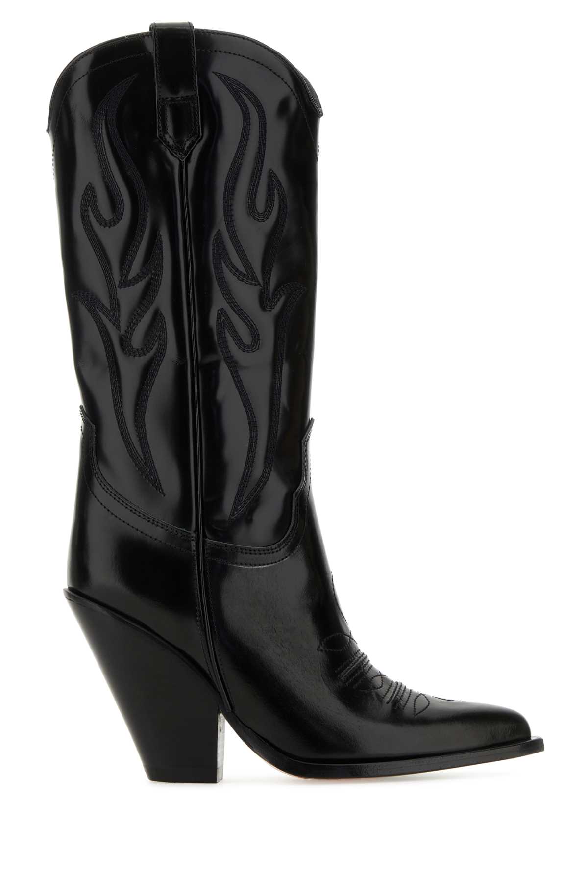 Black Leather Santa Fe Boots