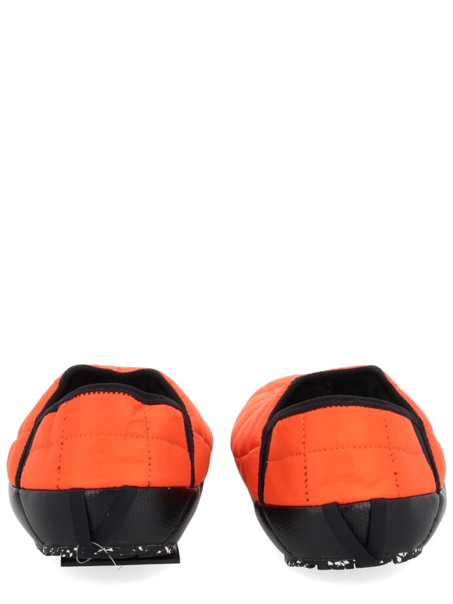 The North Face Quilted Round Toe Sneakers With Rubber Sole In Orange