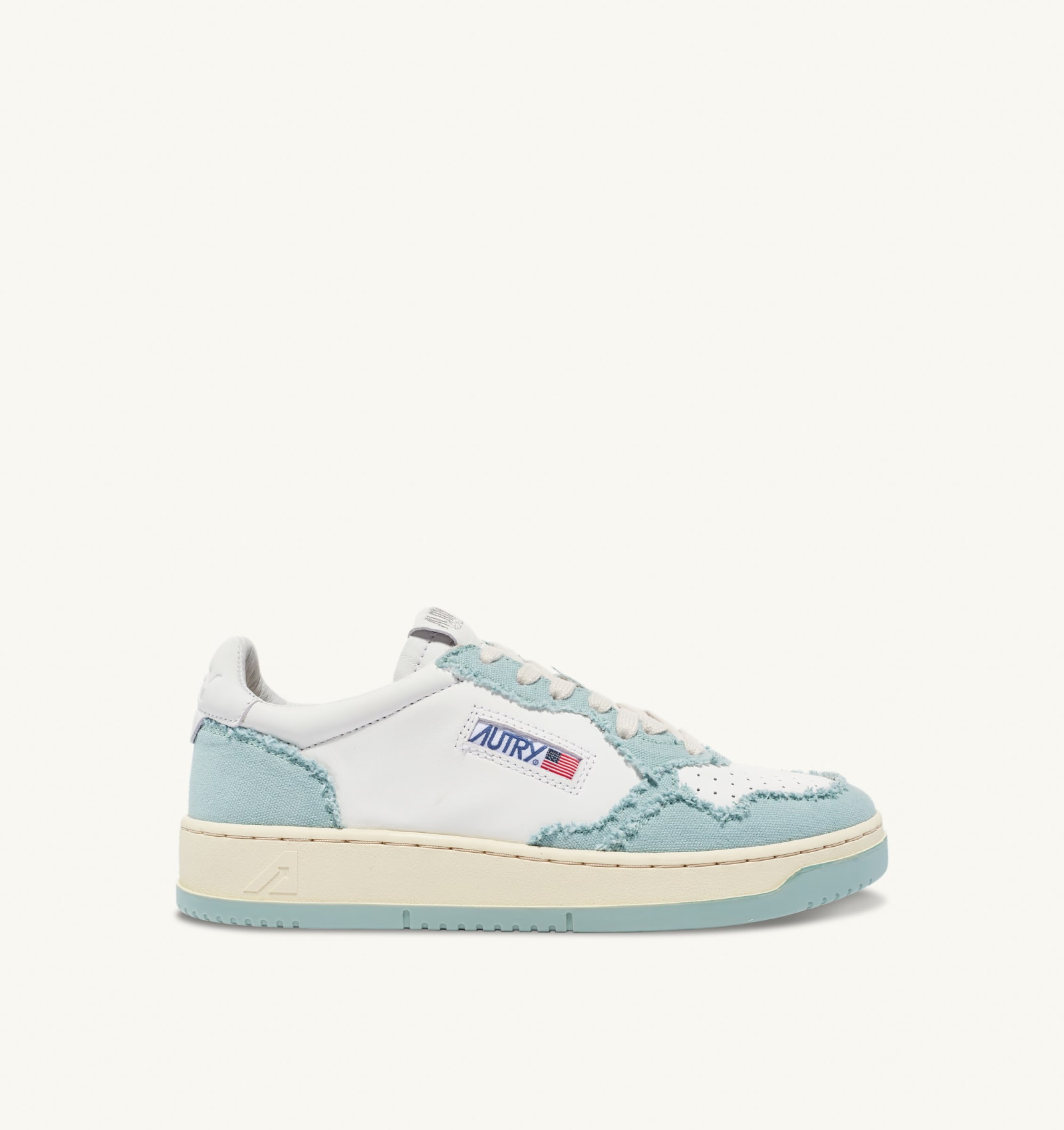 Shop Autry Medalist Low Canvas In Bi Blue Surf