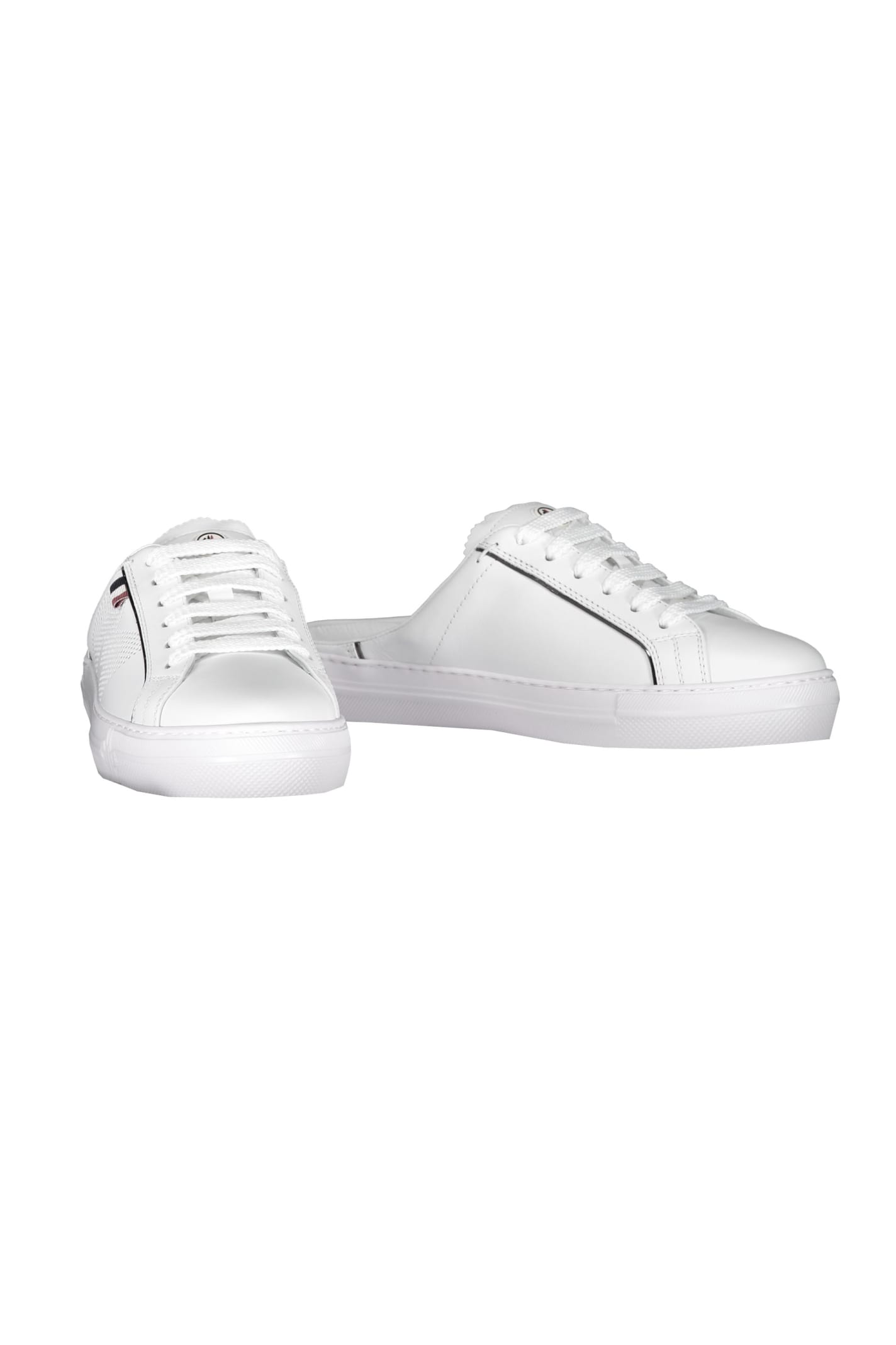 Shop Moncler Ariel Slip Leather Slip-on Sneakers In White