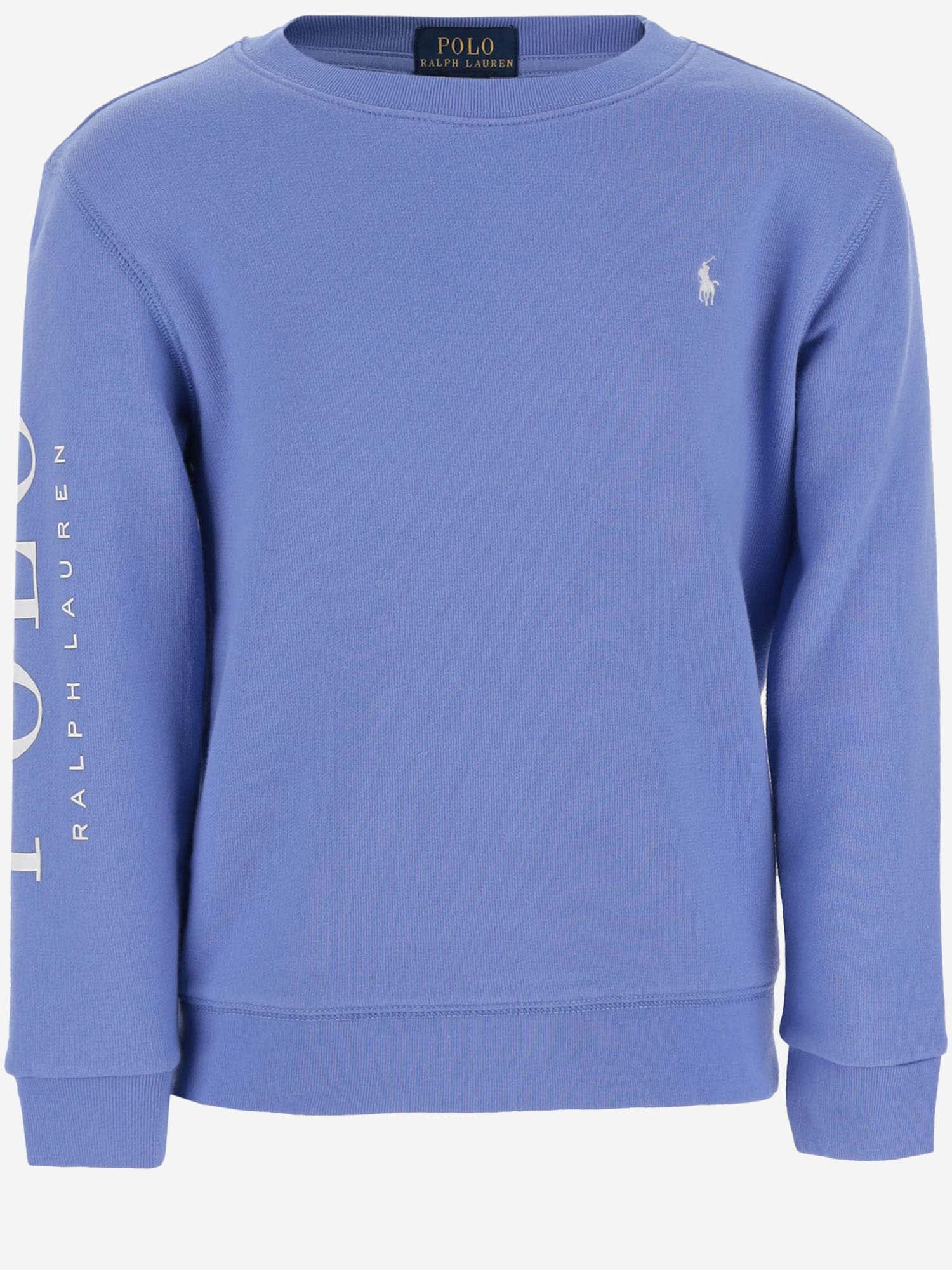 Polo Ralph Lauren Kids' Cotton Blend Sweatshirt With Logo In Blue