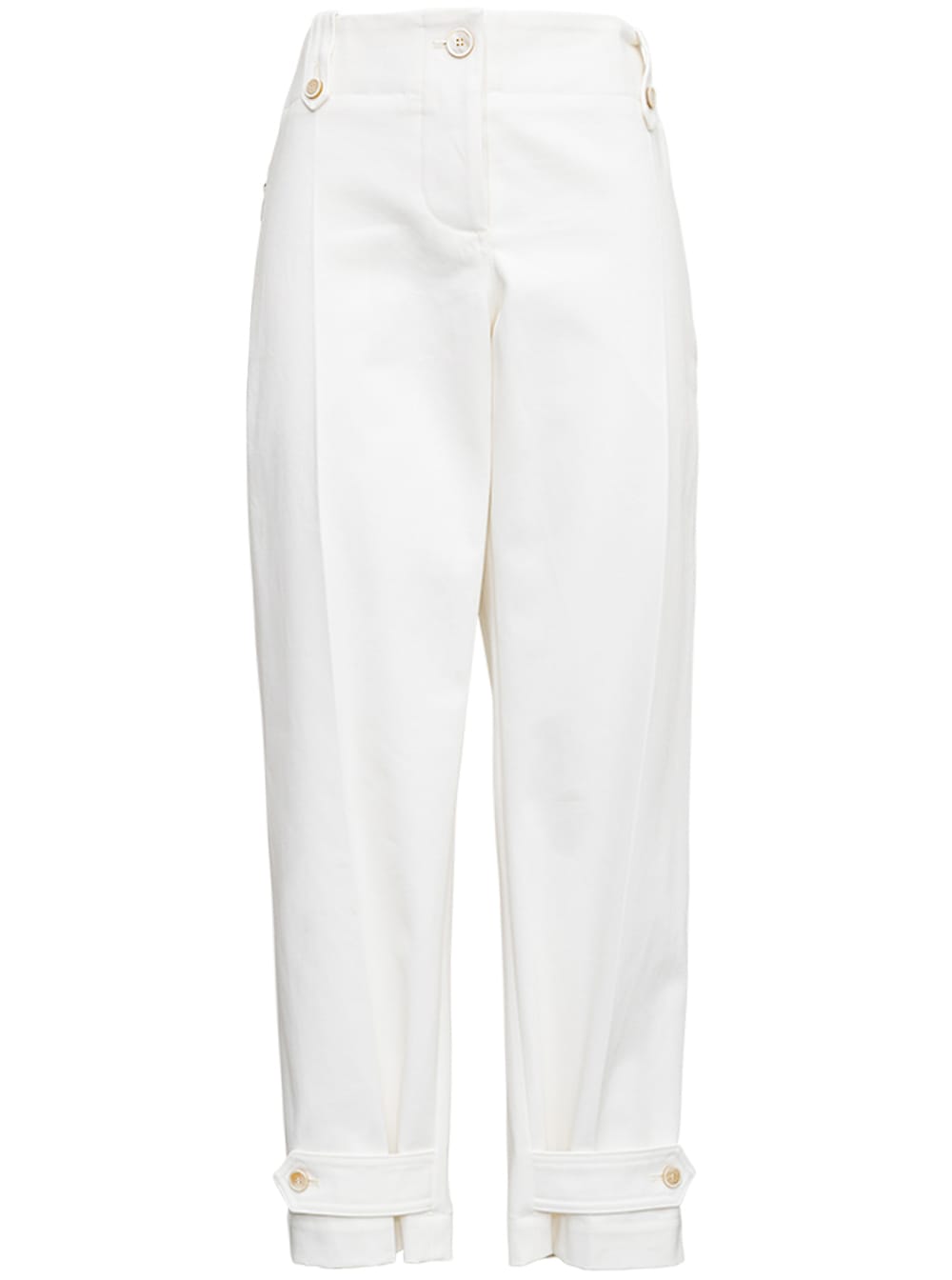 Alexander McQueen White Military Cotton Trousers