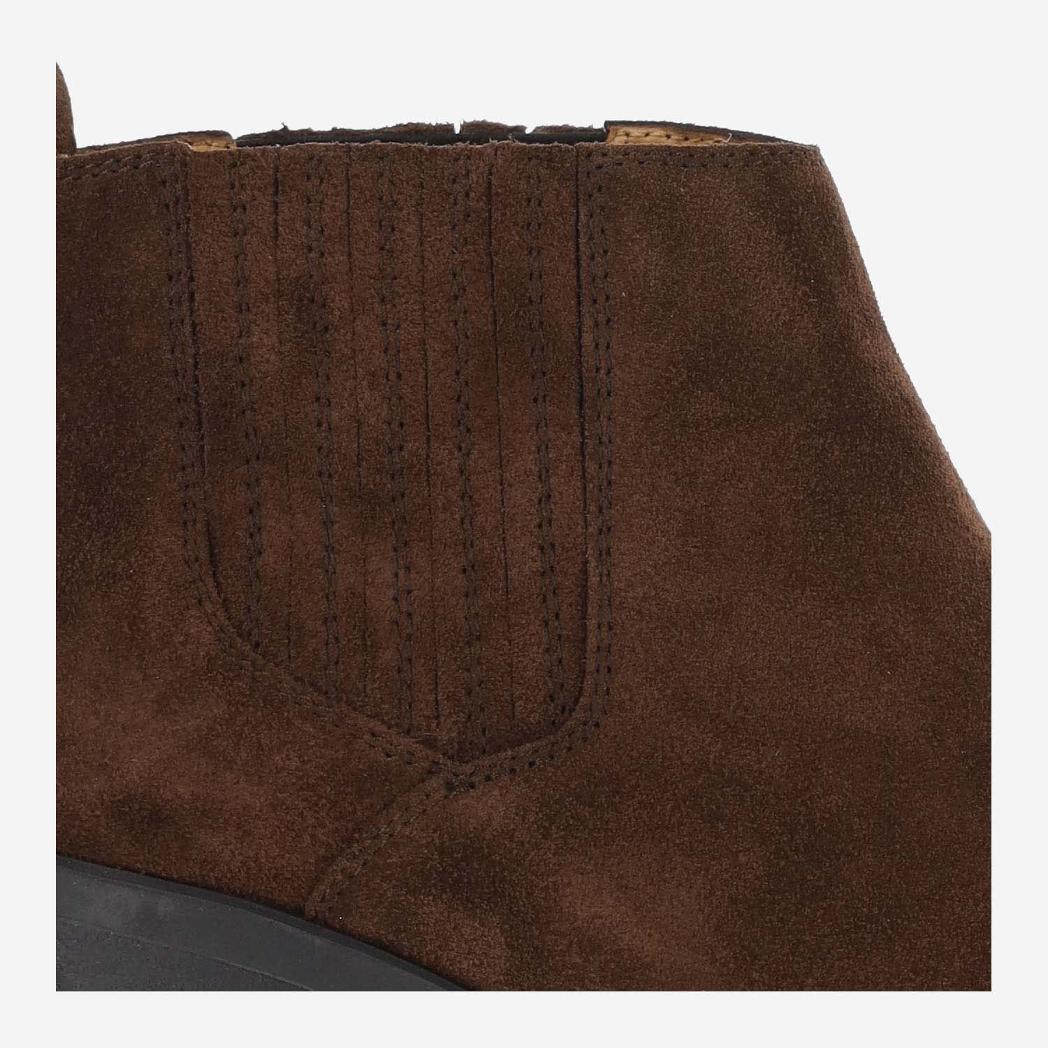 Shop Tod's Suede Ankle Boots In Brown