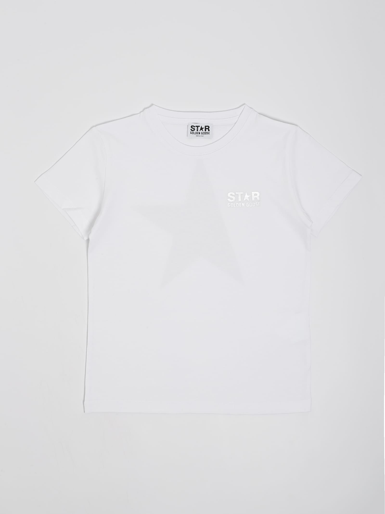 Shop Golden Goose T-shirt T-shirt In Bianco-argento