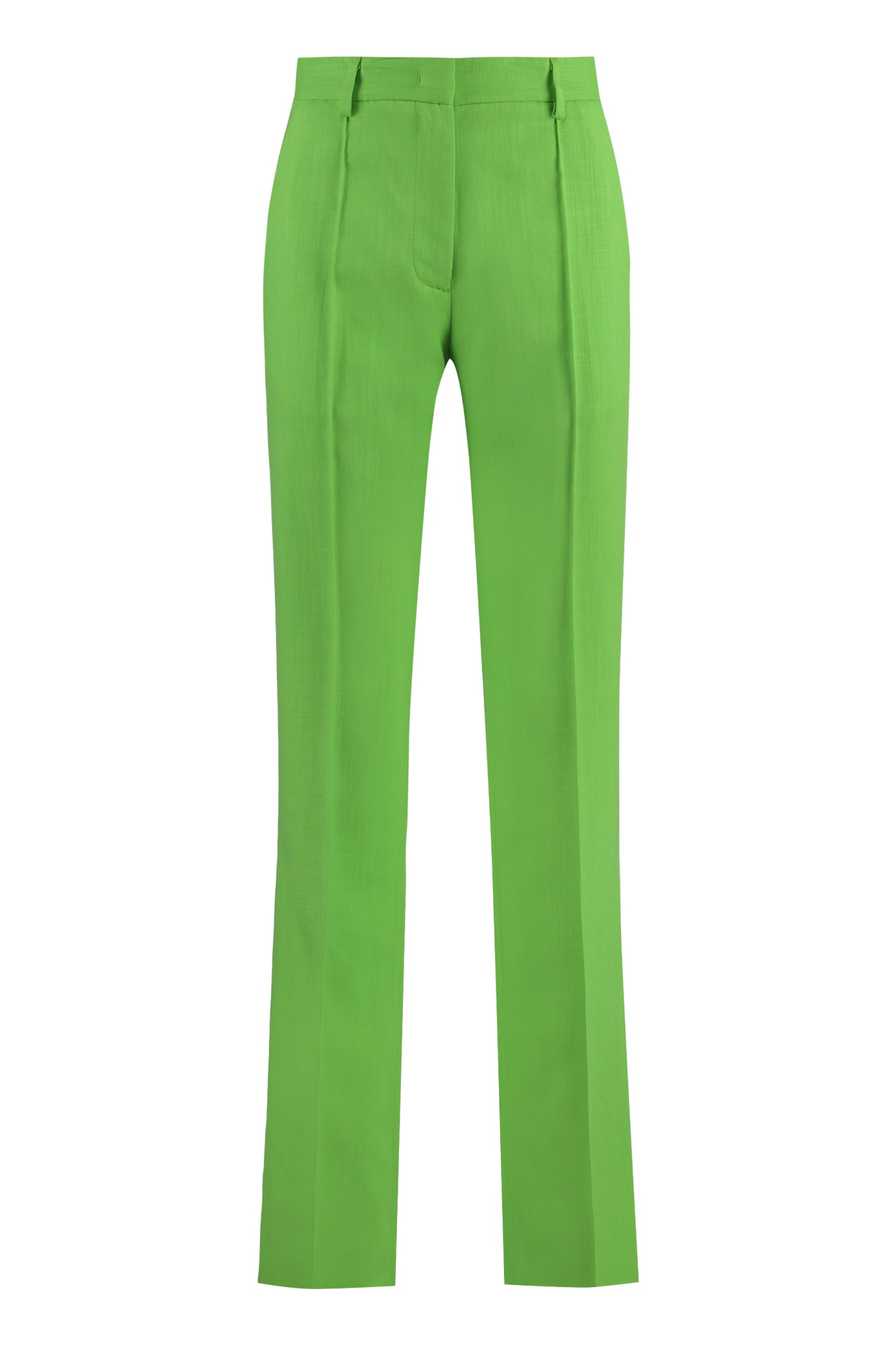 Msgm Straight-leg Tailored Trousers In Green