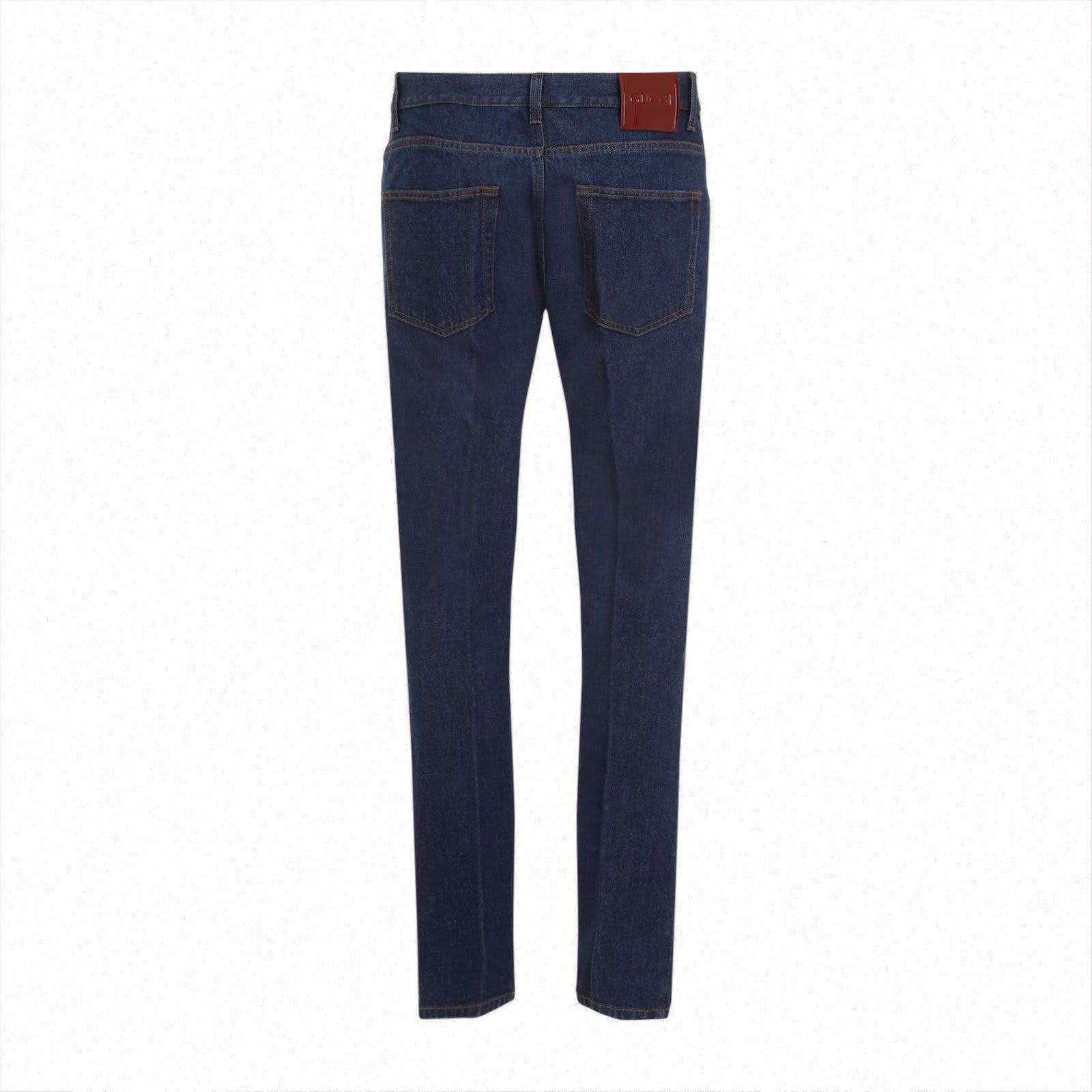 Shop Gucci Tapered Jeans In Dark Blue E Mix