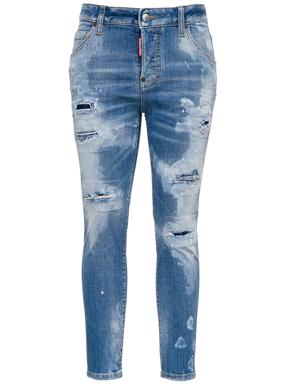 Dsquared2 D2 Cool Girl Crop Jeans In Denim