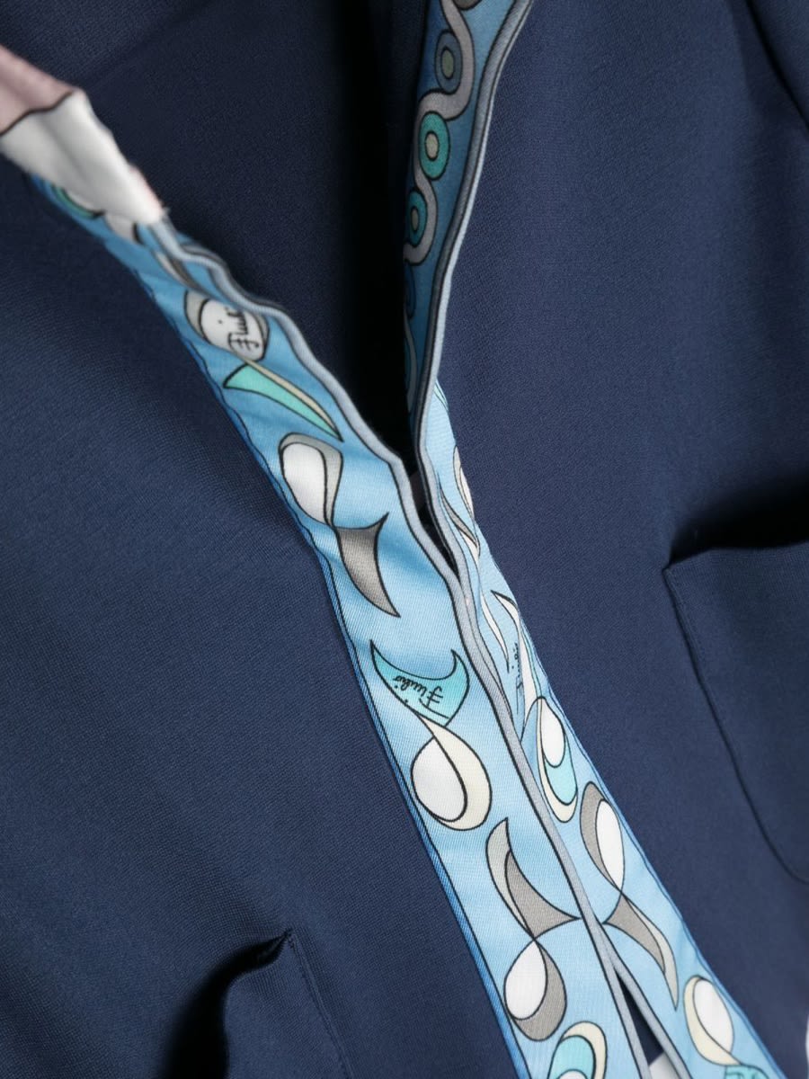 Pucci Knitted Jacket In Blue