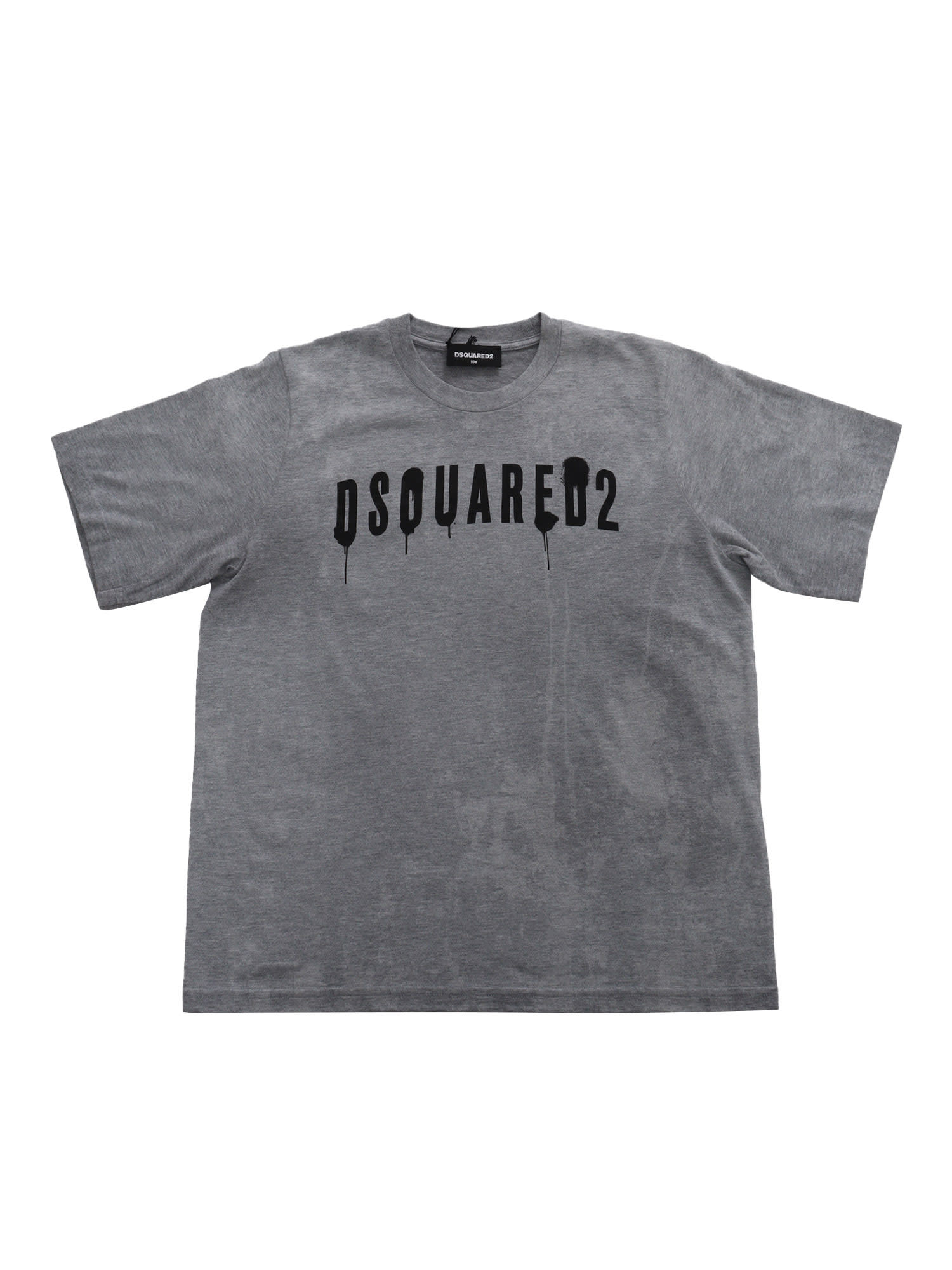 Dsquared2 Kids' Used-effect T-shirt In Grey