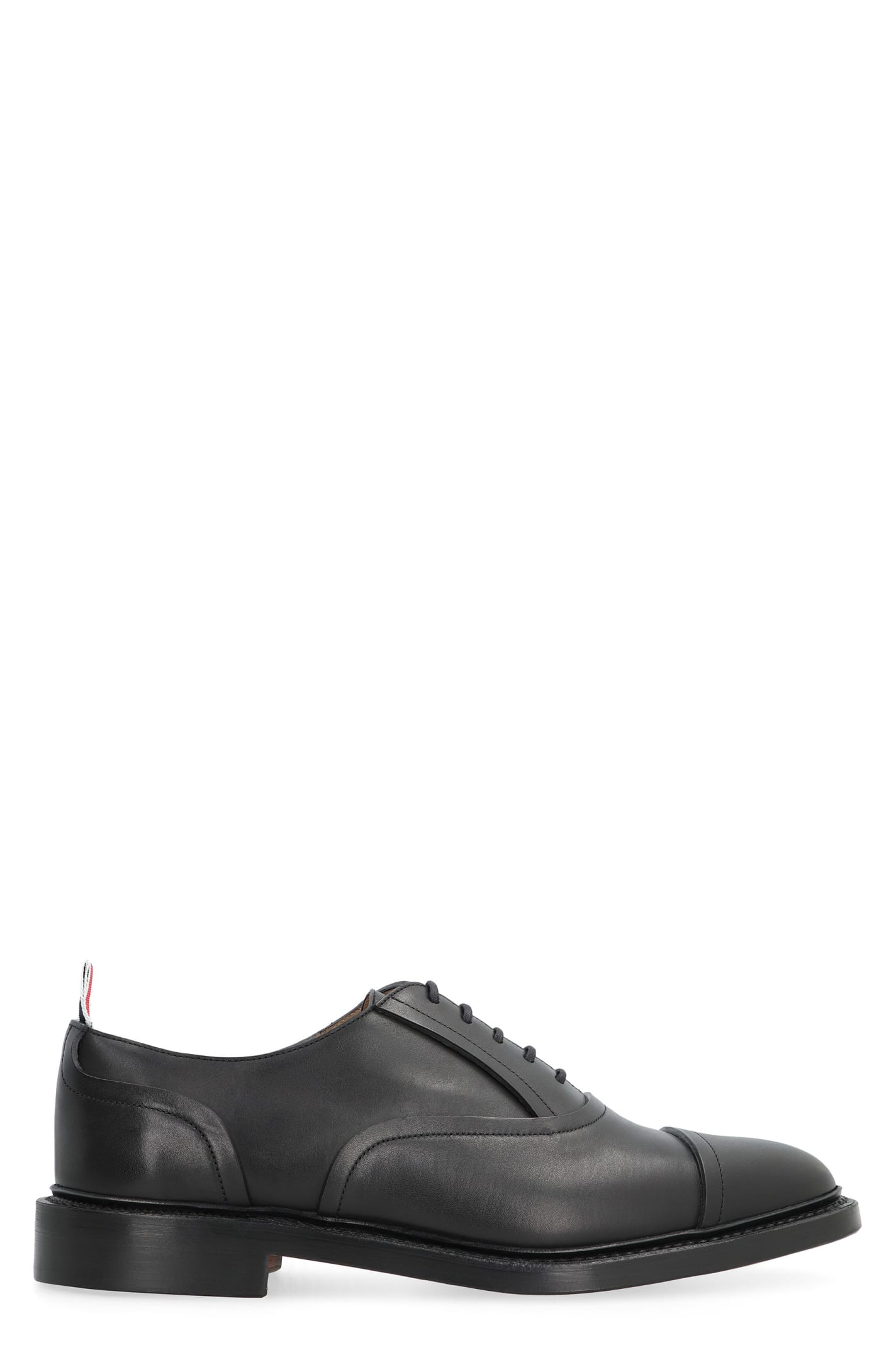 Shop Thom Browne Leather Lace-up Shoes In Black