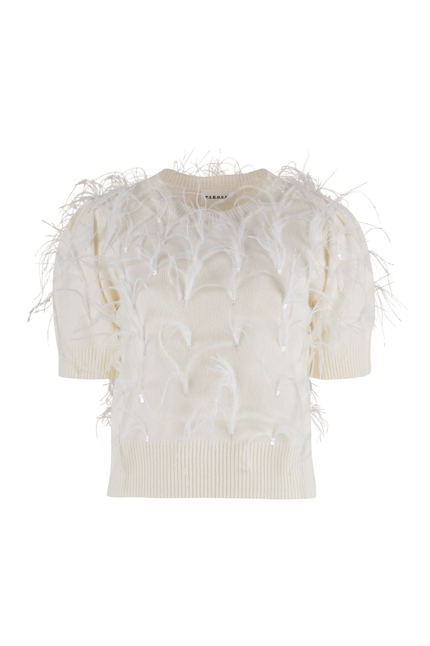 Parosh Lucy Ostrich Feathers Sweater