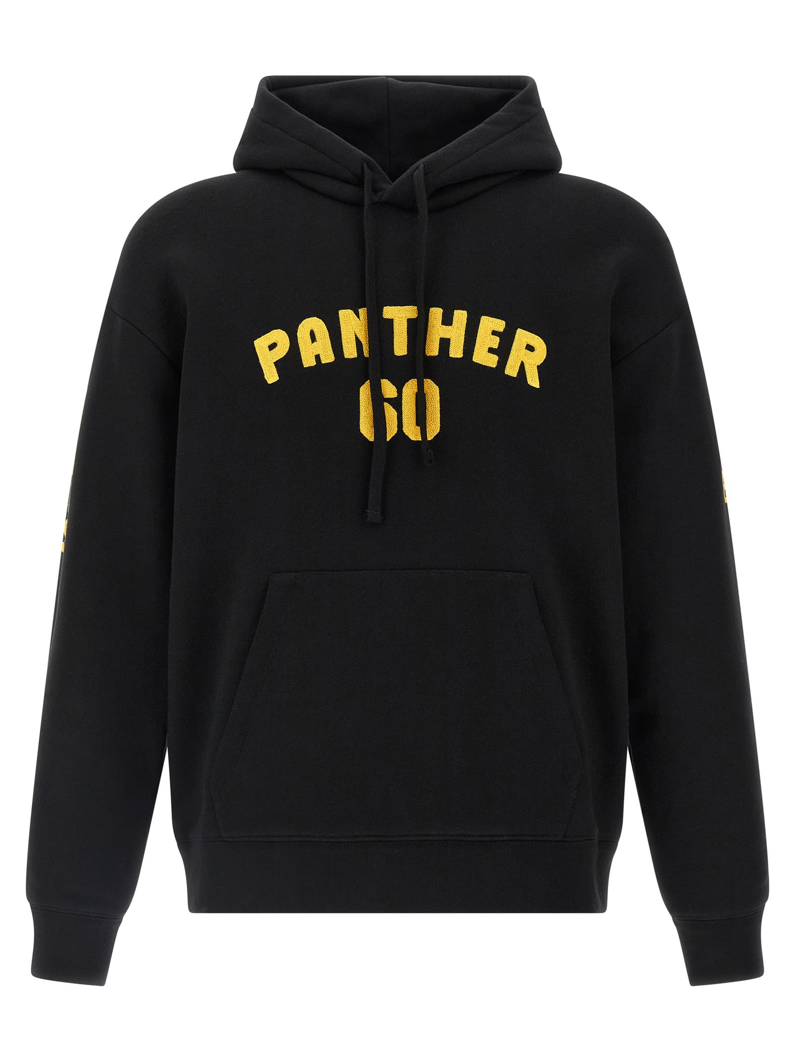 Valentino Hooded Sweatshirt With Front Pocket And Ribbed Hem In Black