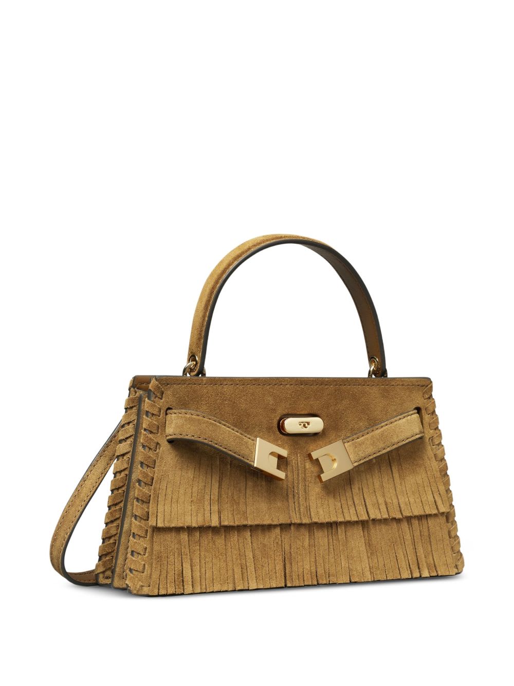 Tory Burch Lee Radziwill Suede Leather Mini Bag In Brown