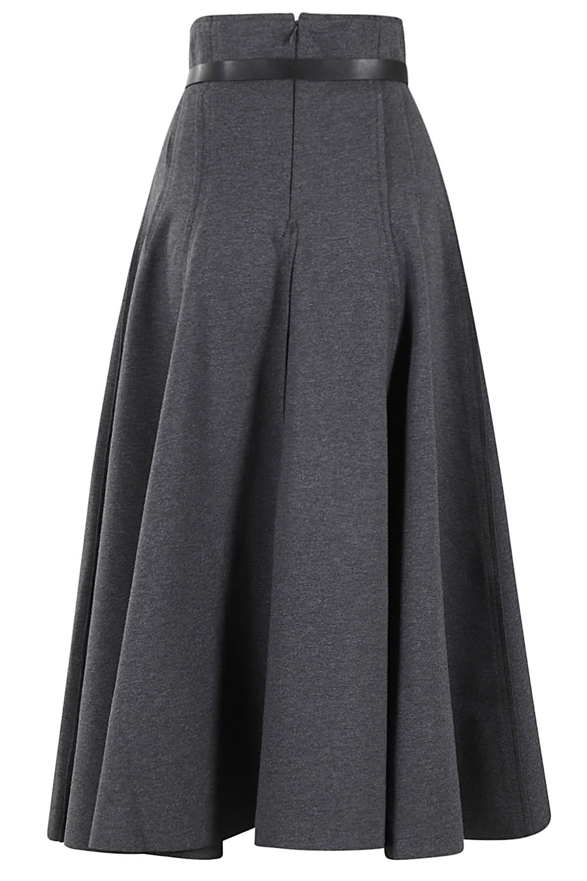 Shop Norma Kamali Grace Skirt In Dark Heather Grey