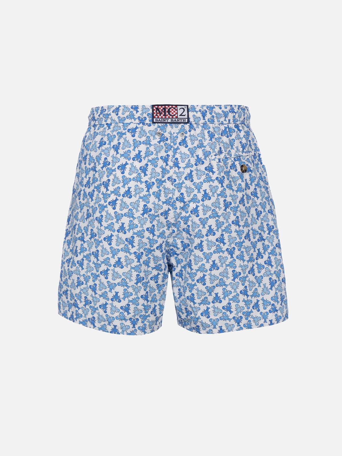 MC2 SAINT BARTH MAN LIGHTWEIGHT FABRIC SWIM-SHORTS LIGHTING MICRO FANTASY WITH LOABSTER PRINT