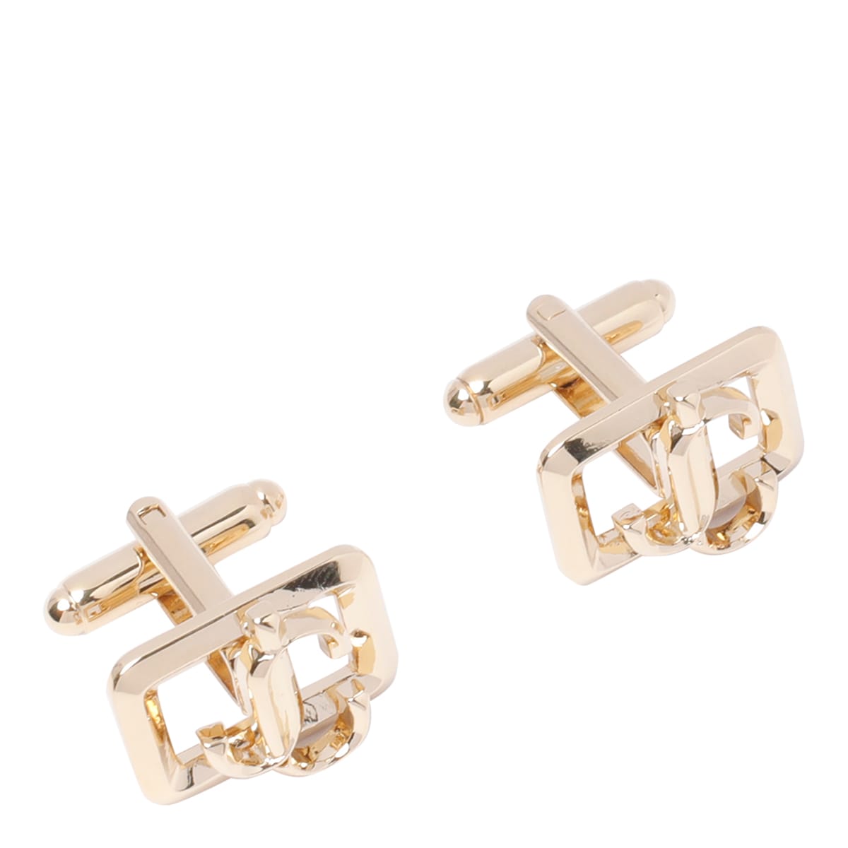 Shop Jimmy Choo Square Jc Earrings In Golden