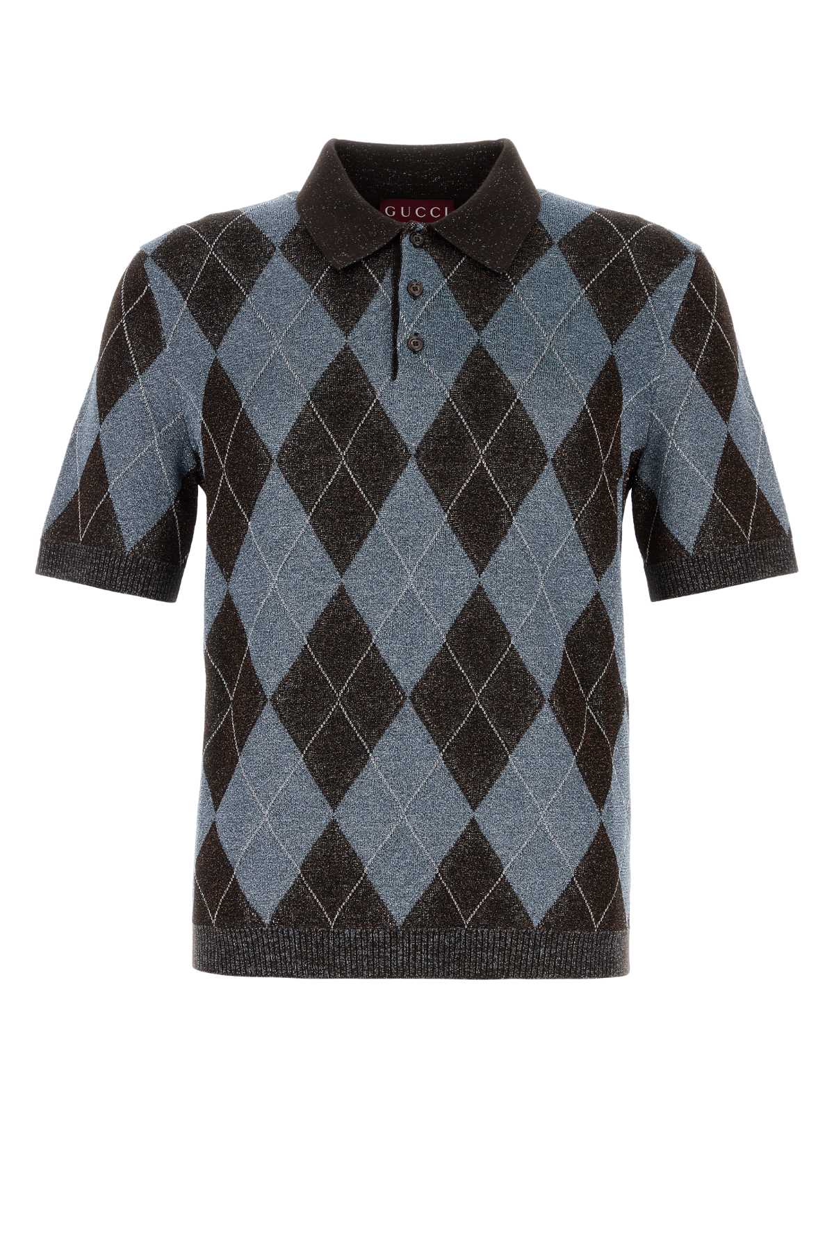 Embroidered Wool Blend Polo Shirt