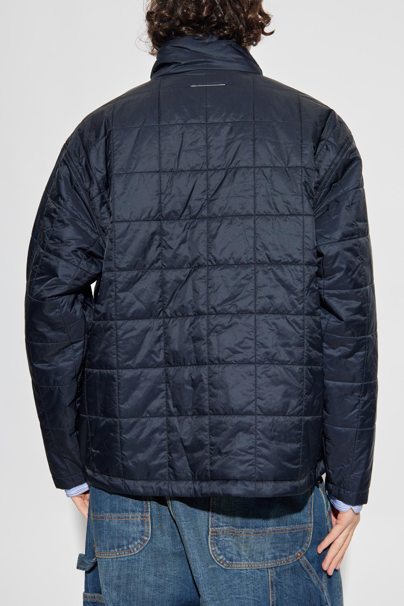 Mm6 Maison Margiela Salomon Collaboration High Collar Quilted Jacket In Blue