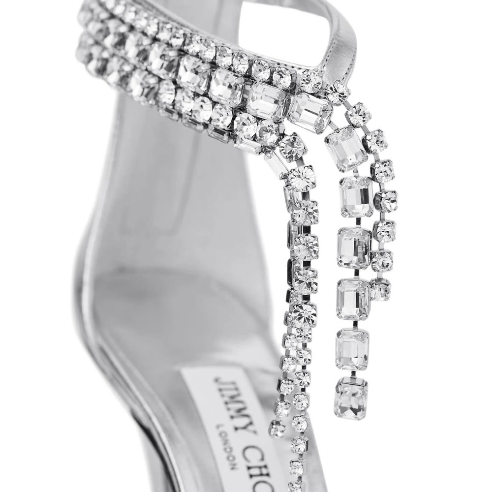 Jimmy Choo 100mm Verity Sandals In Silver