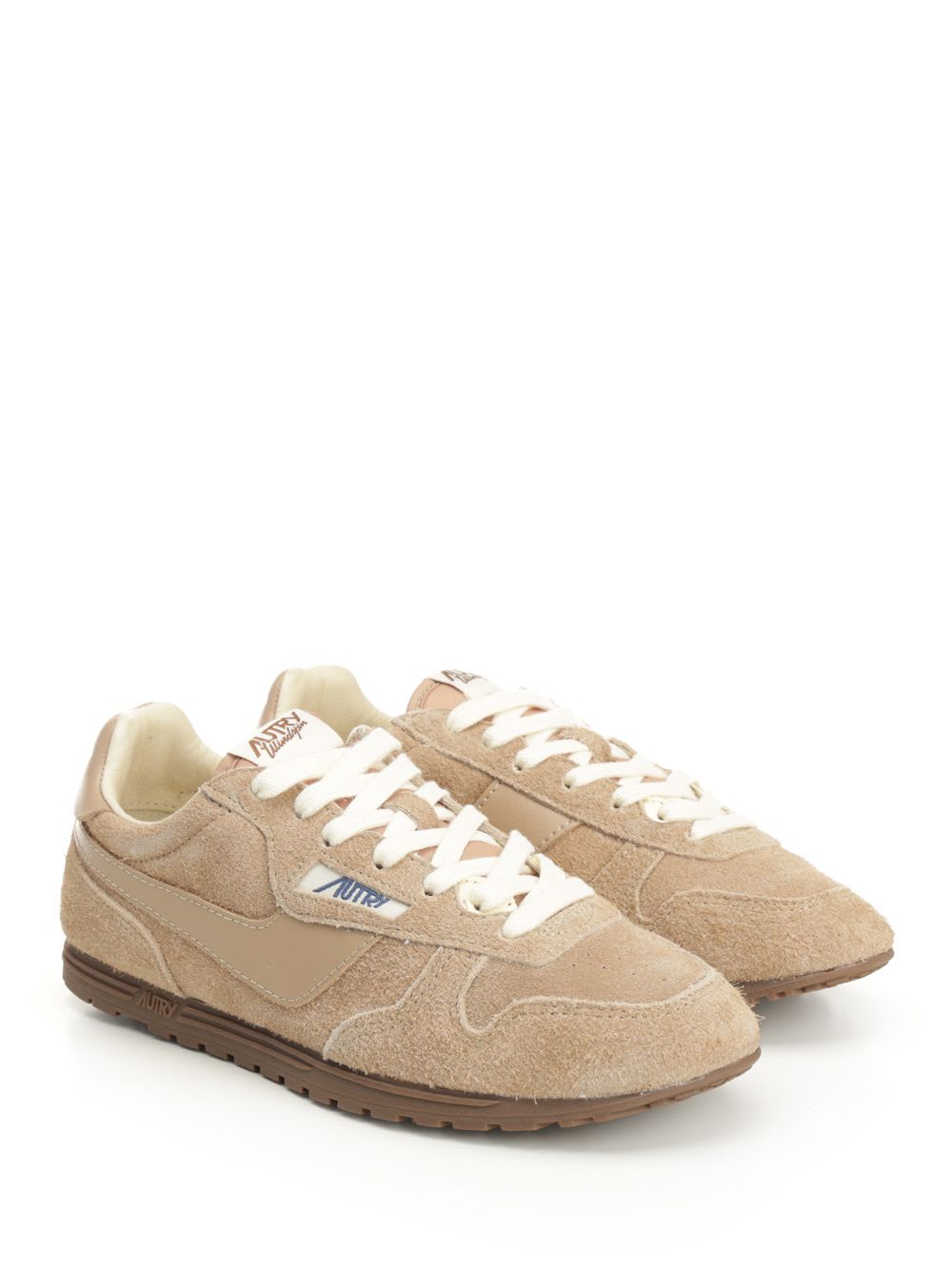 Autry Windspin Tonal Sneakers In Suede And Leather In Brown