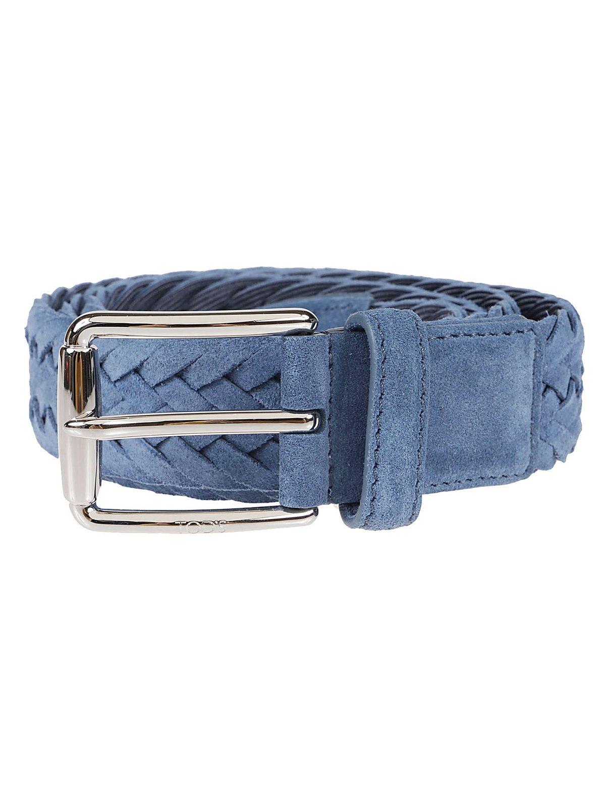 TOD'S BRAIDED BUCKLED BELT
